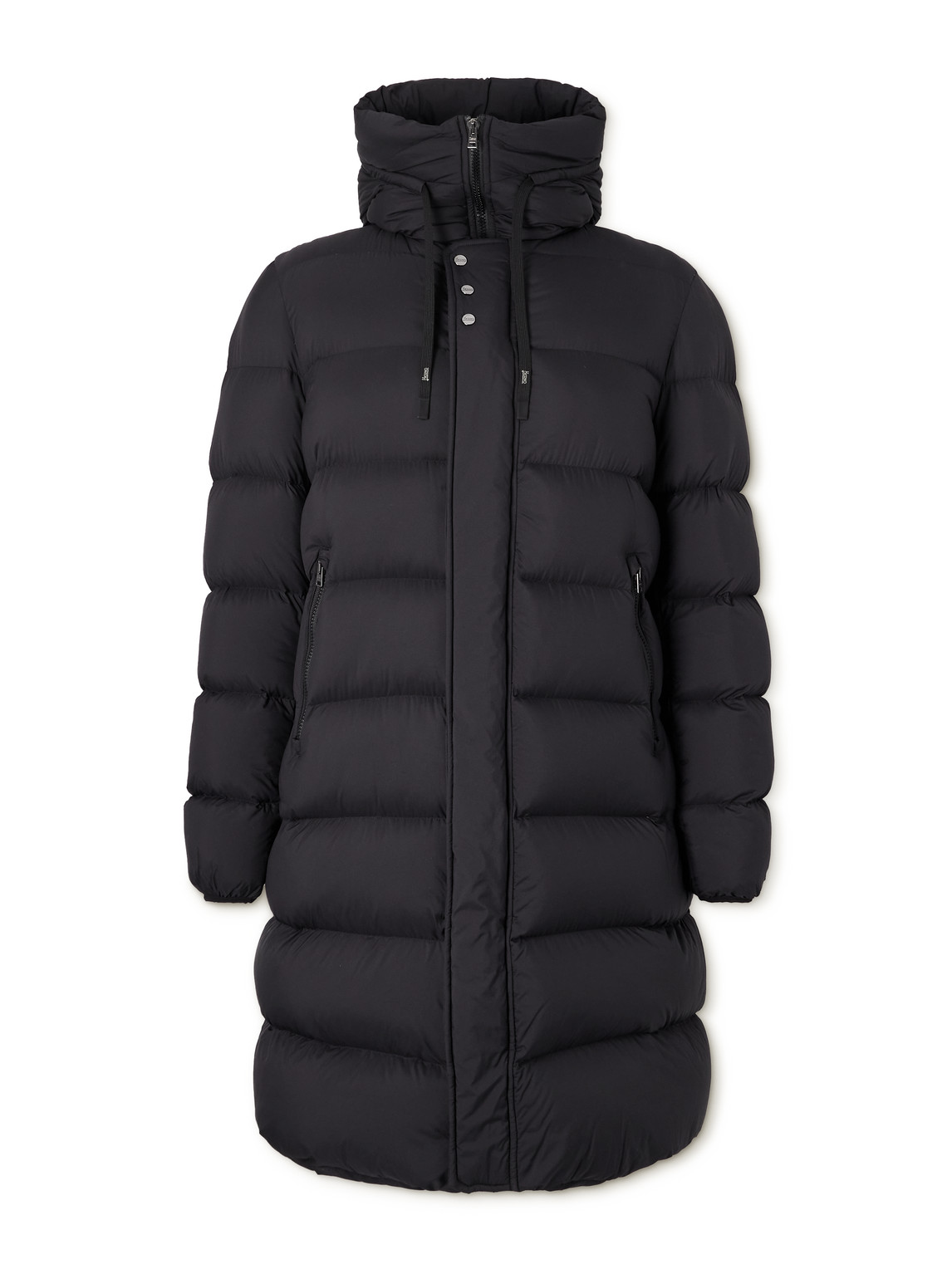 Herno Quilted Shell Hooded Down Parka In Black