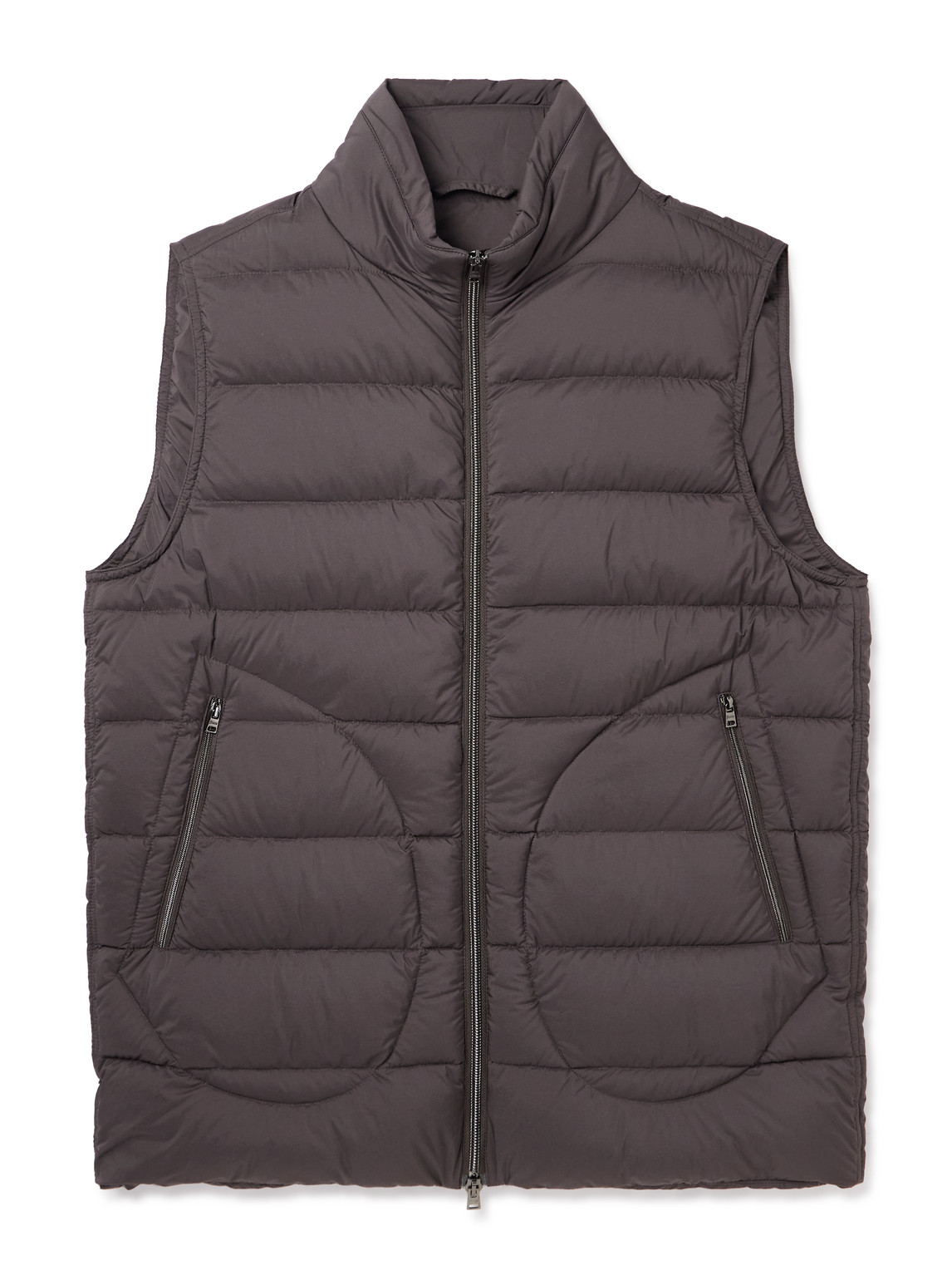 Herno Legend Quilted Shell Down Gilet In Brown