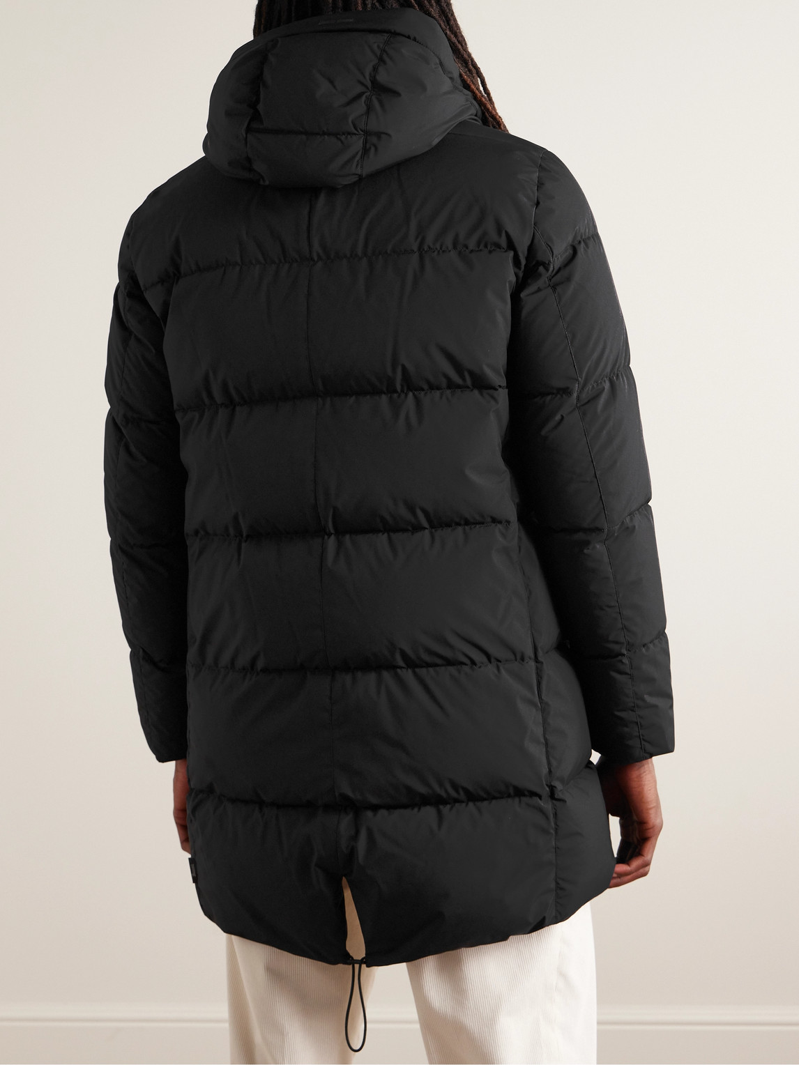 Shop Herno Laminar Quilted Gore-tex® Infinium™ Windstopper® Hooded Down Jacket In Black