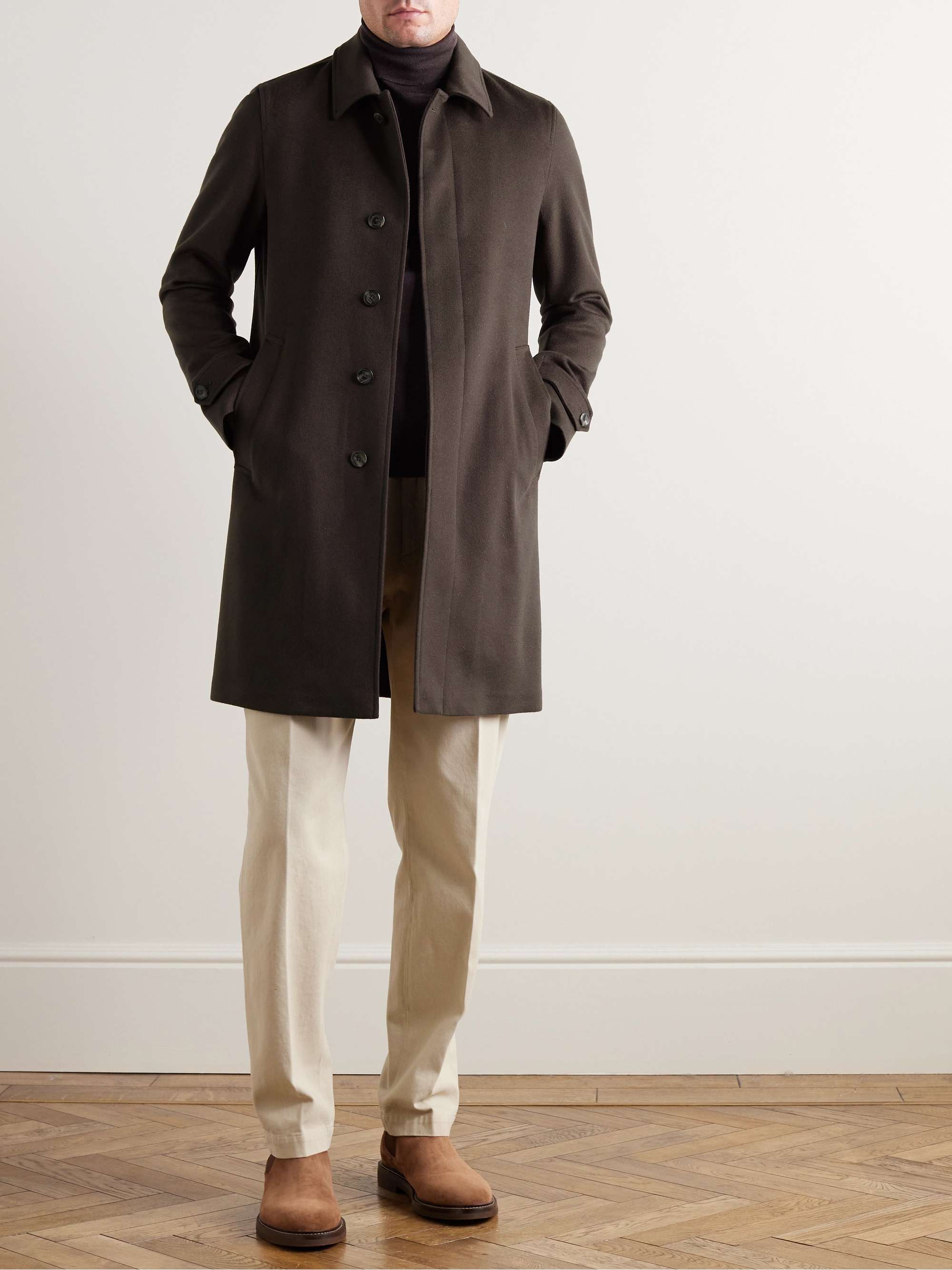 Brushed Wool and Cashmere-Blend Car Coat