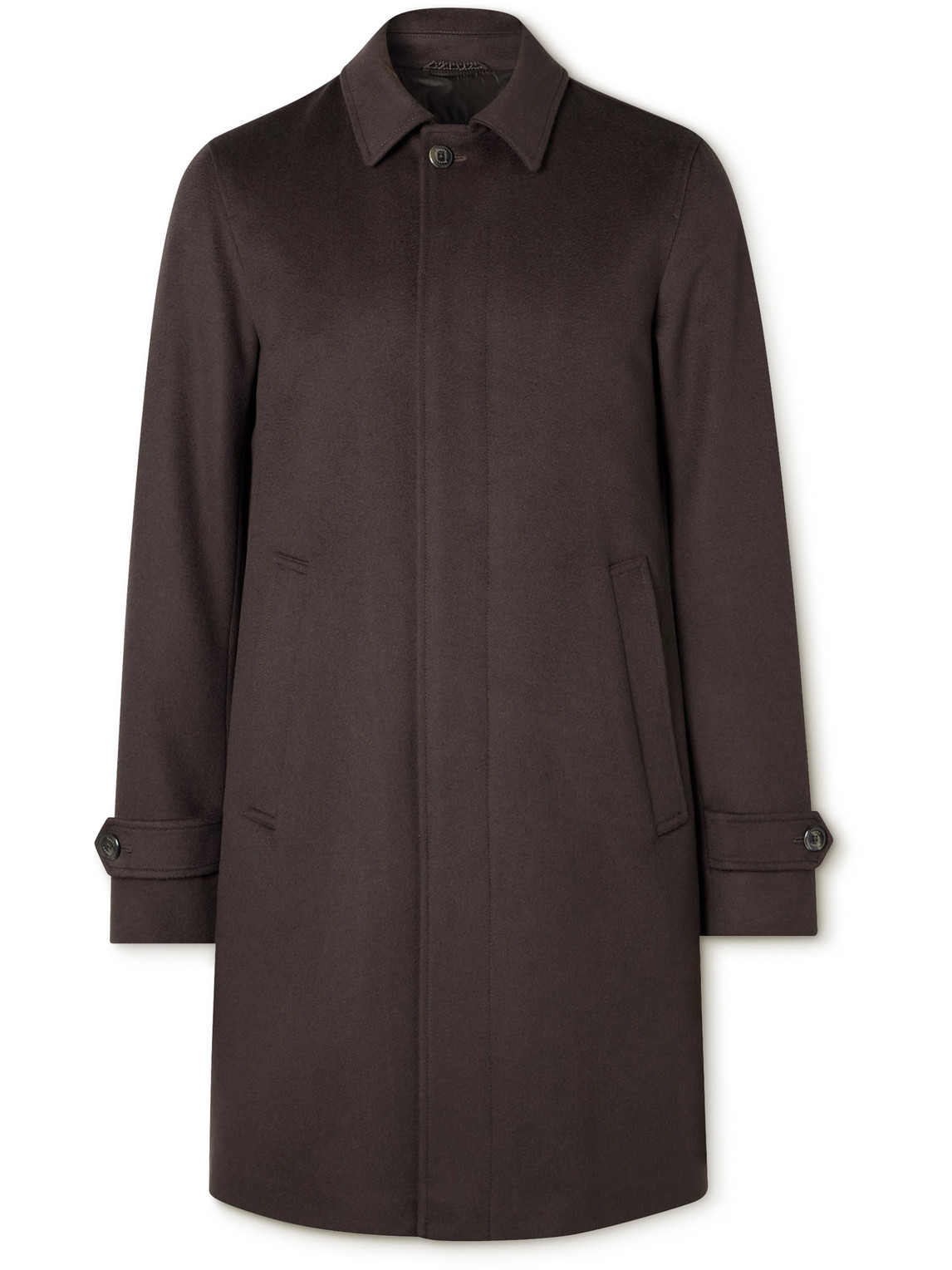 Herno Brushed Wool And Cashmere-blend Car Coat In Brown