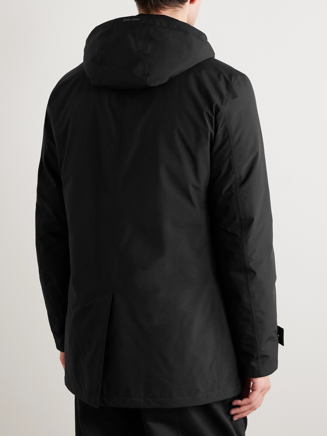 Shop Herno Laminar Laminar Gore-tex® Hooded Down Coat In Black