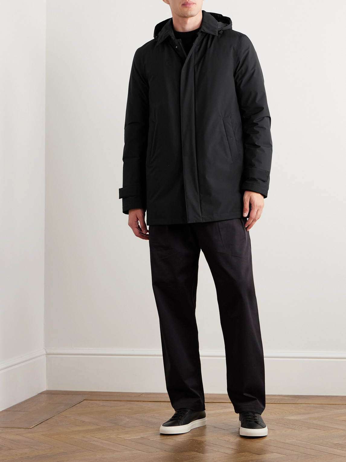 Shop Herno Laminar Laminar Gore-tex® Hooded Down Coat In Black