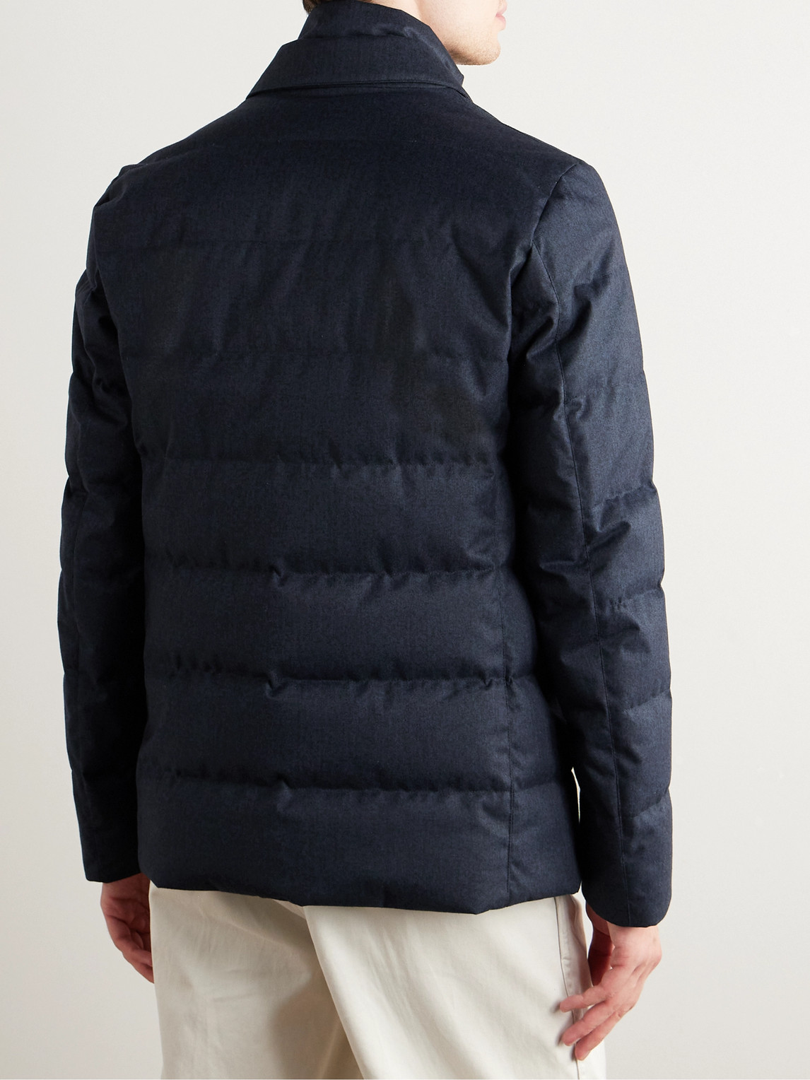 Shop Herno Laminar Quilted Herringbone Shell Down Jacket With Removable Gilet In Blue