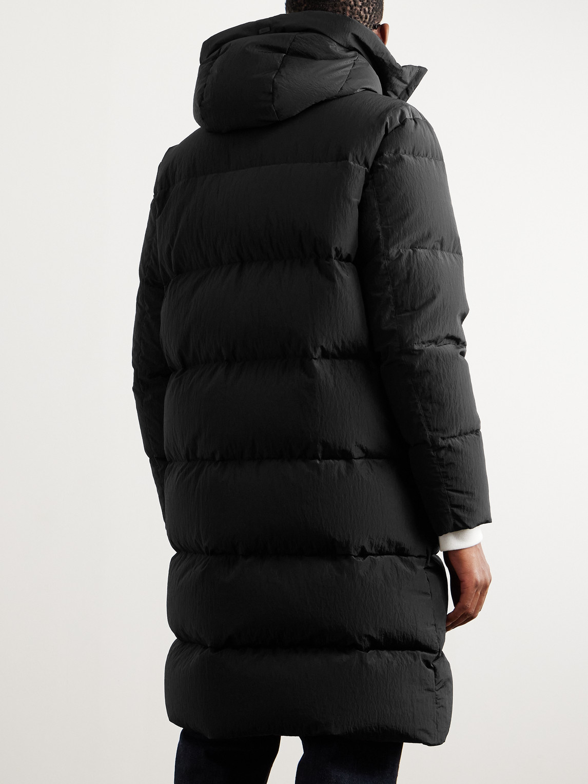 Shop Herno Laminar Laminar Quilted Crinkled-shell Hooded Down Parka In Black