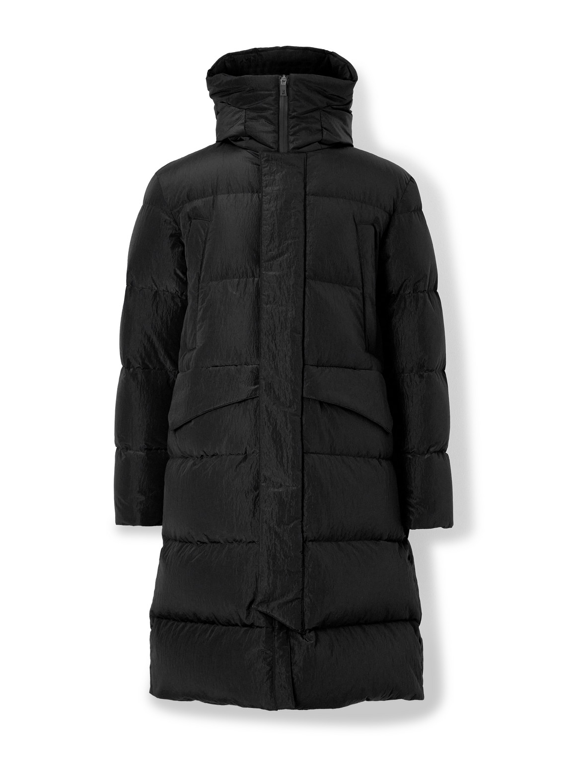 Laminar Quilted Crinkled-Shell Hooded Down Parka