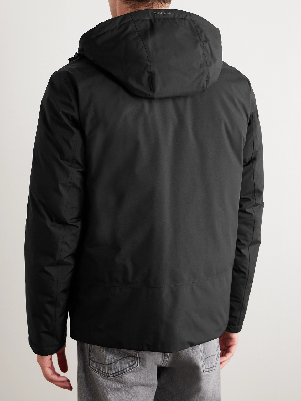 Shop Herno Laminar Laminar Gore-tex® Hooded Down Jacket In Black