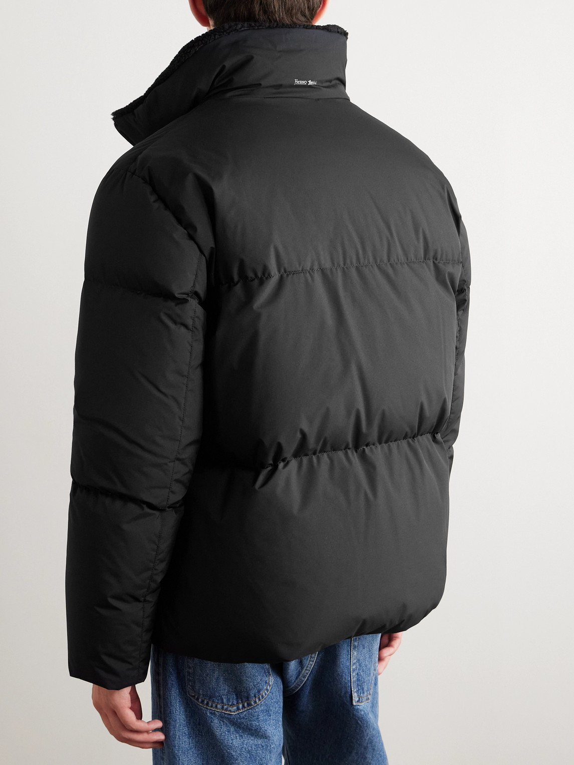 Shop Herno Laminar Laminar Gore‑tex Infinium™ Windstopper® Quilted Down Jacket In Black
