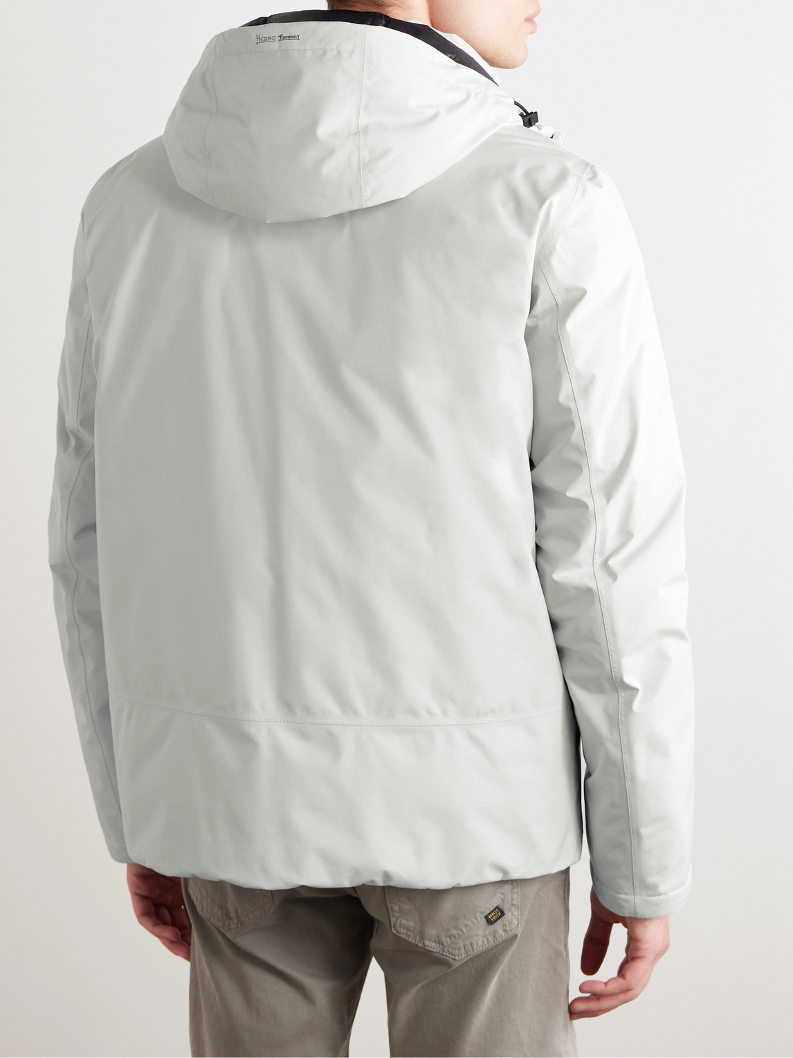 Shop Herno Laminar Laminar Gore-tex® Hooded Down Jacket In White