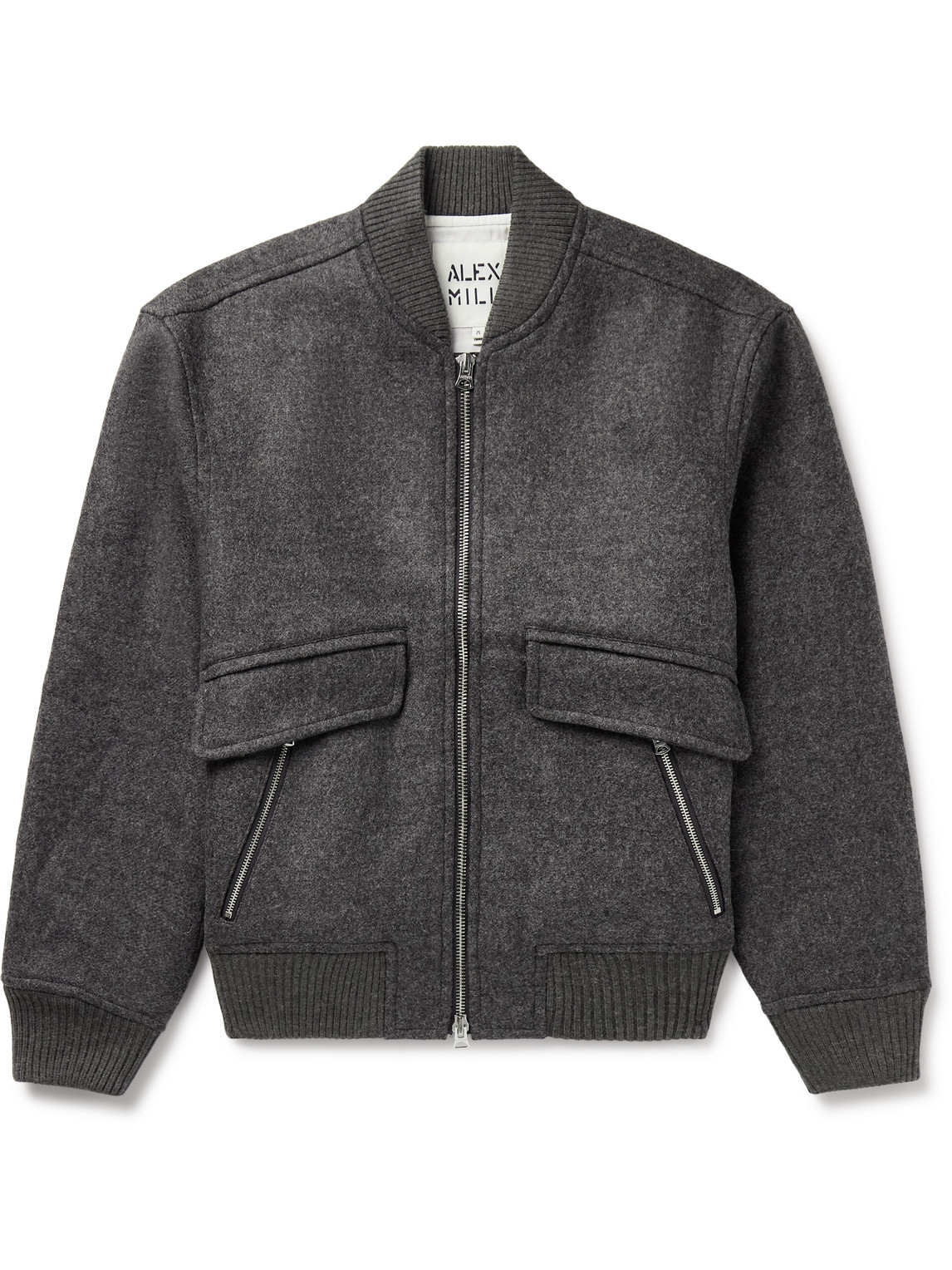 Alex Mill Dean Bomber Jacket In Italian Wool In Charcoal