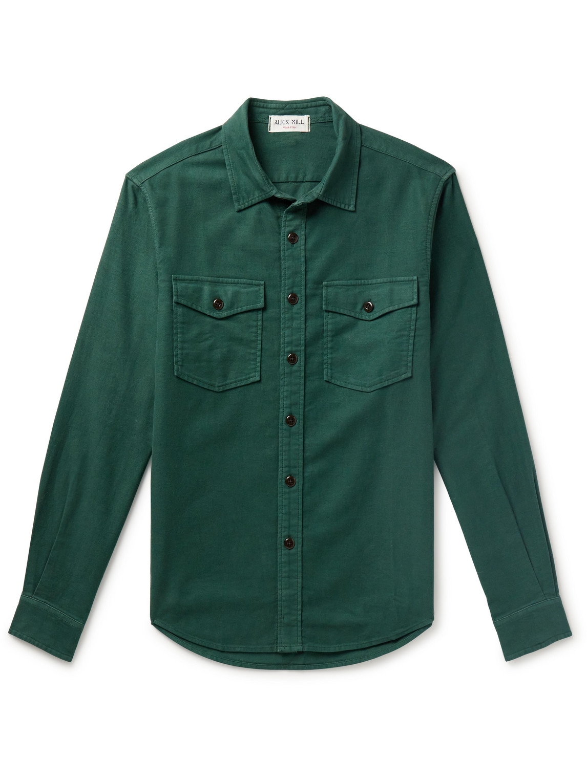 Shop Alex Mill Frontier Brushed Cotton-flannel Shirt In Green