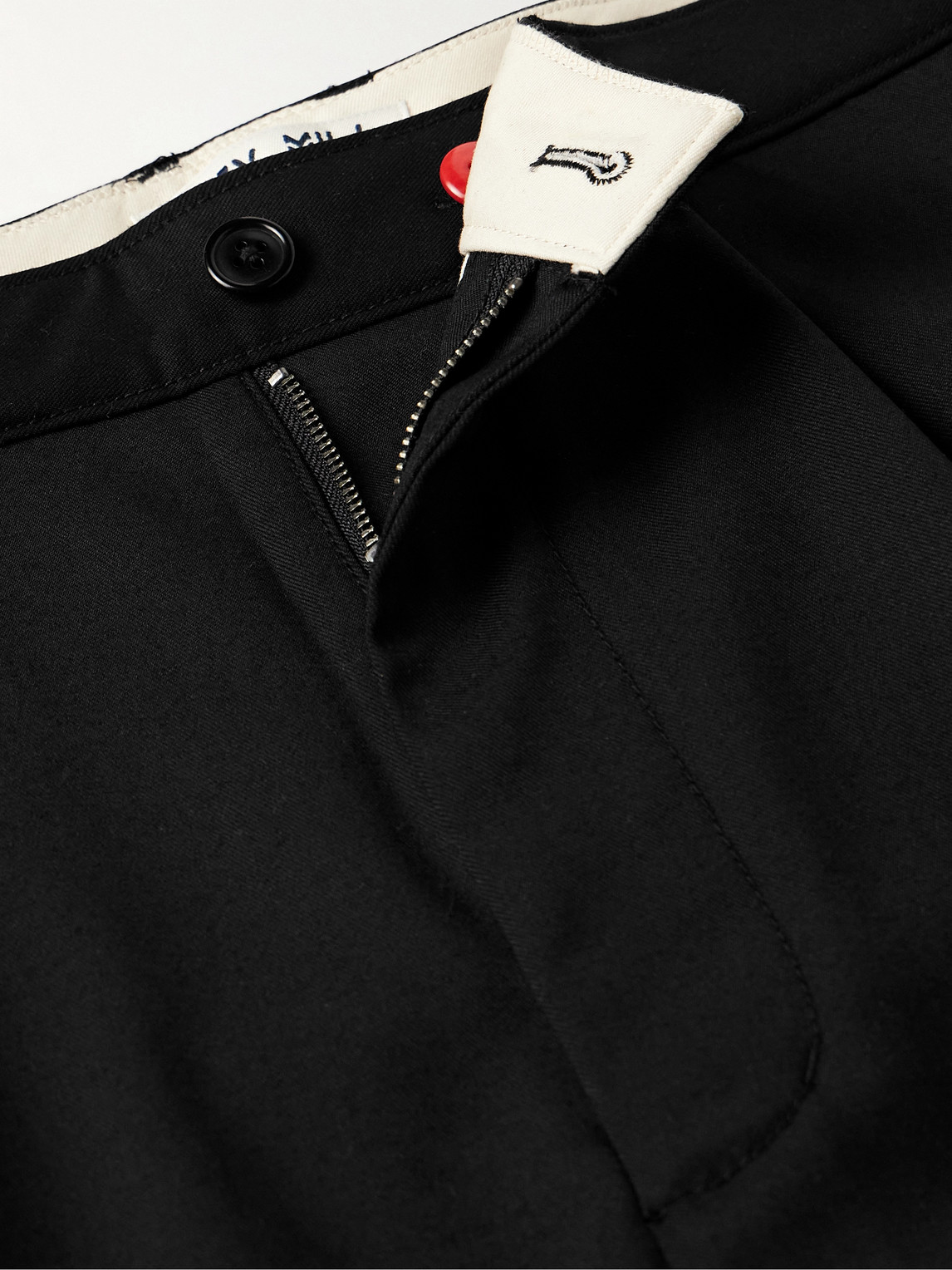 Shop Alex Mill Slim-fit Pleated Wool-blend Gabardine Suit Trousers In Black