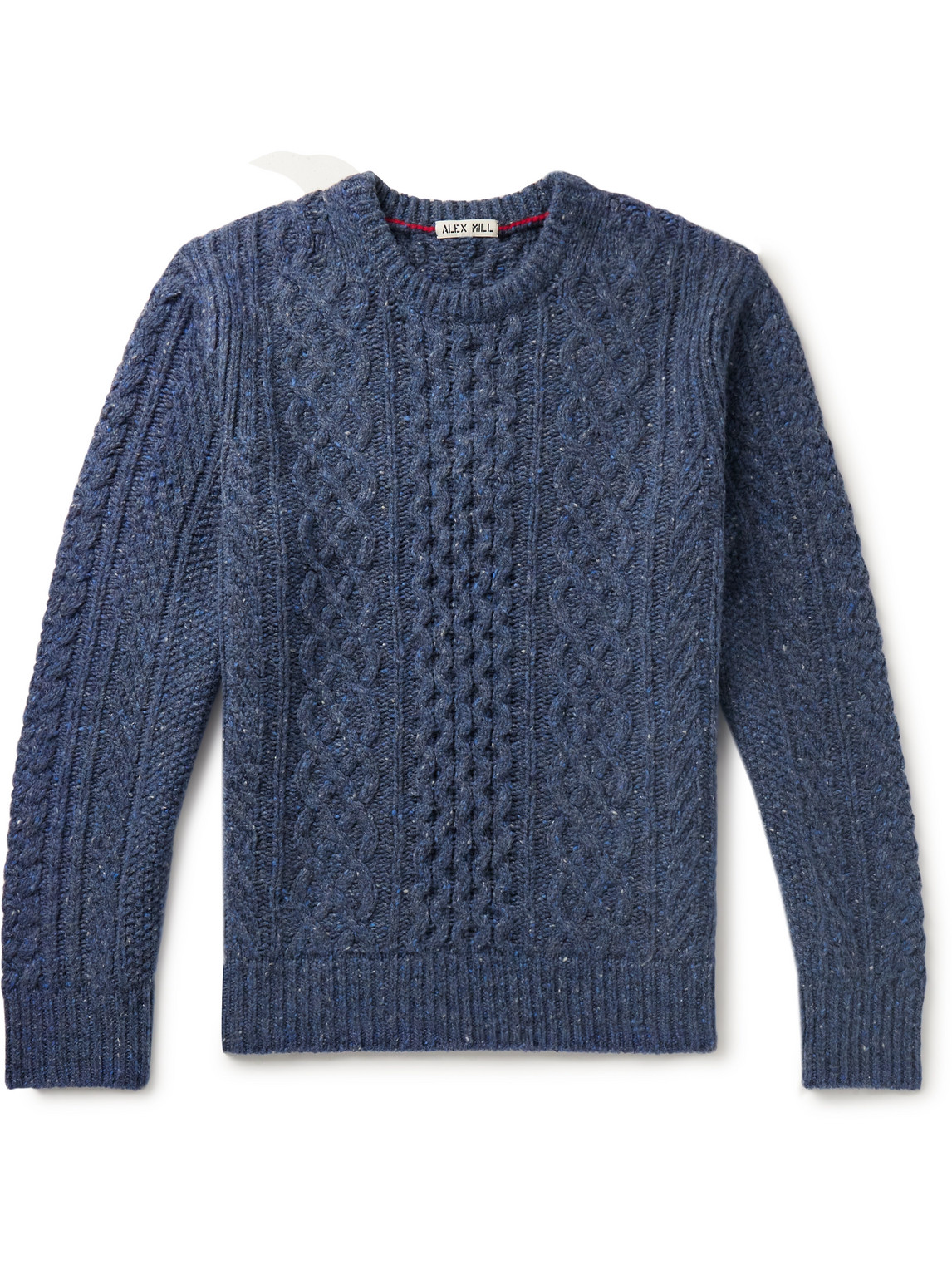 Shop Alex Mill Cable-knit Merino Wool-blend Sweater In Blue