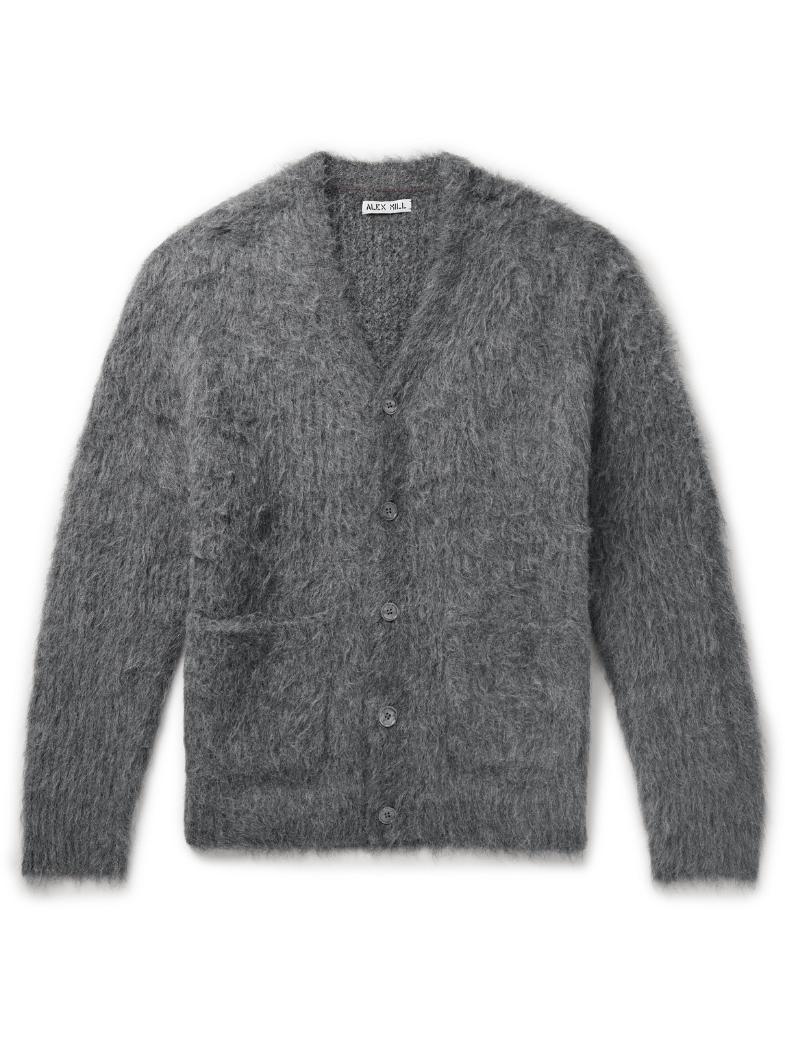 Alex Mill Brushed Alpaca-blend Cardigan In Grey