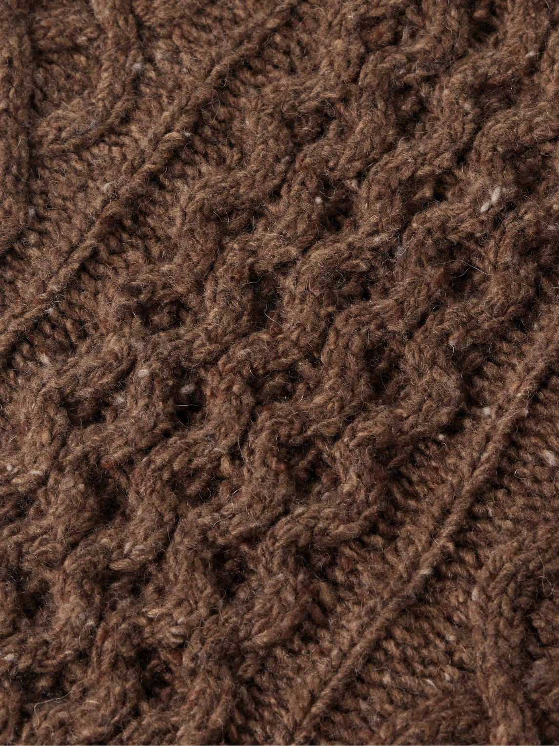 Shop Alex Mill Cable-knit Merino Wool-blend Sweater In Brown