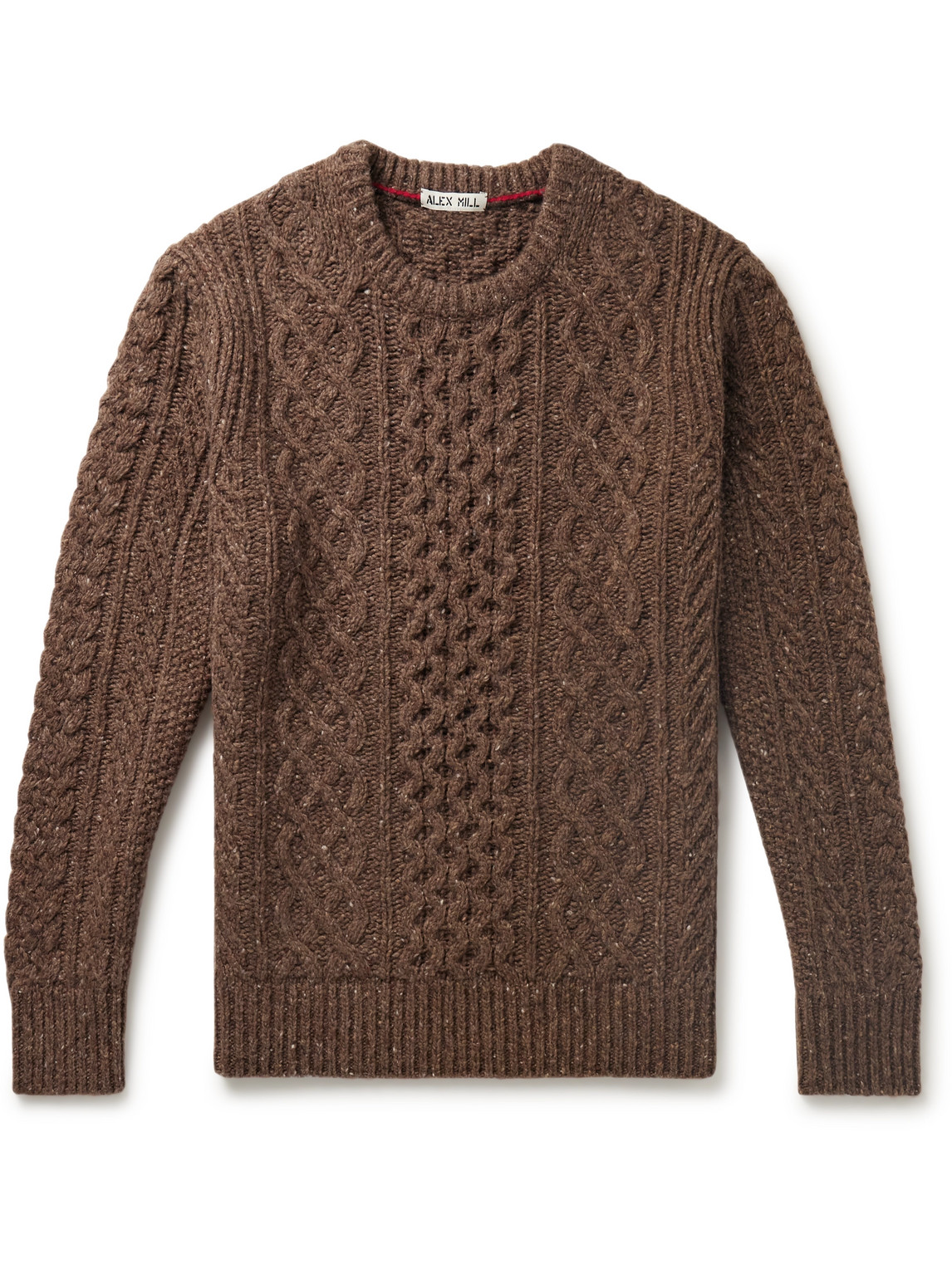 Alex Mill Cable-knit Merino Wool-blend Sweater In Brown