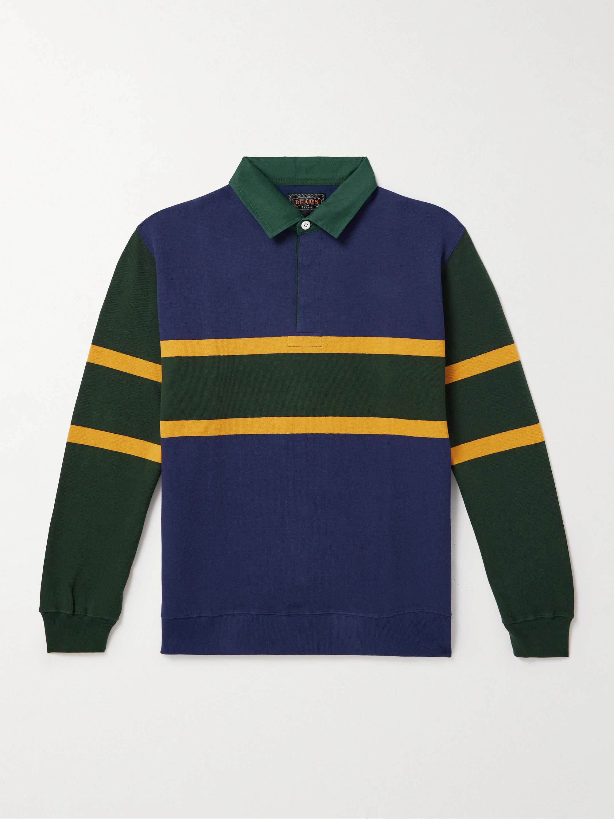 BEAMS PLUS Striped Cotton-Jersey Rugby Shirt for Men | MR PORTER