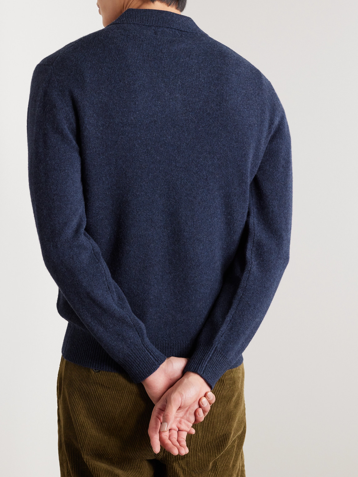  Beams Plus - Wool Polo Shirt - Men - Blue - S 