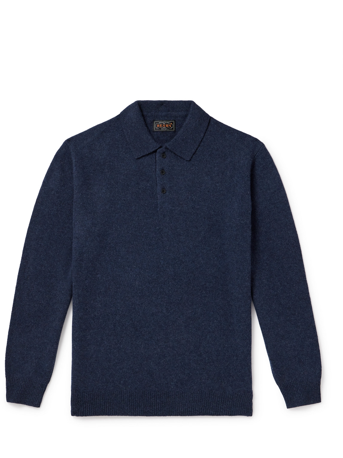 Beams Wool Polo Shirt In Blue