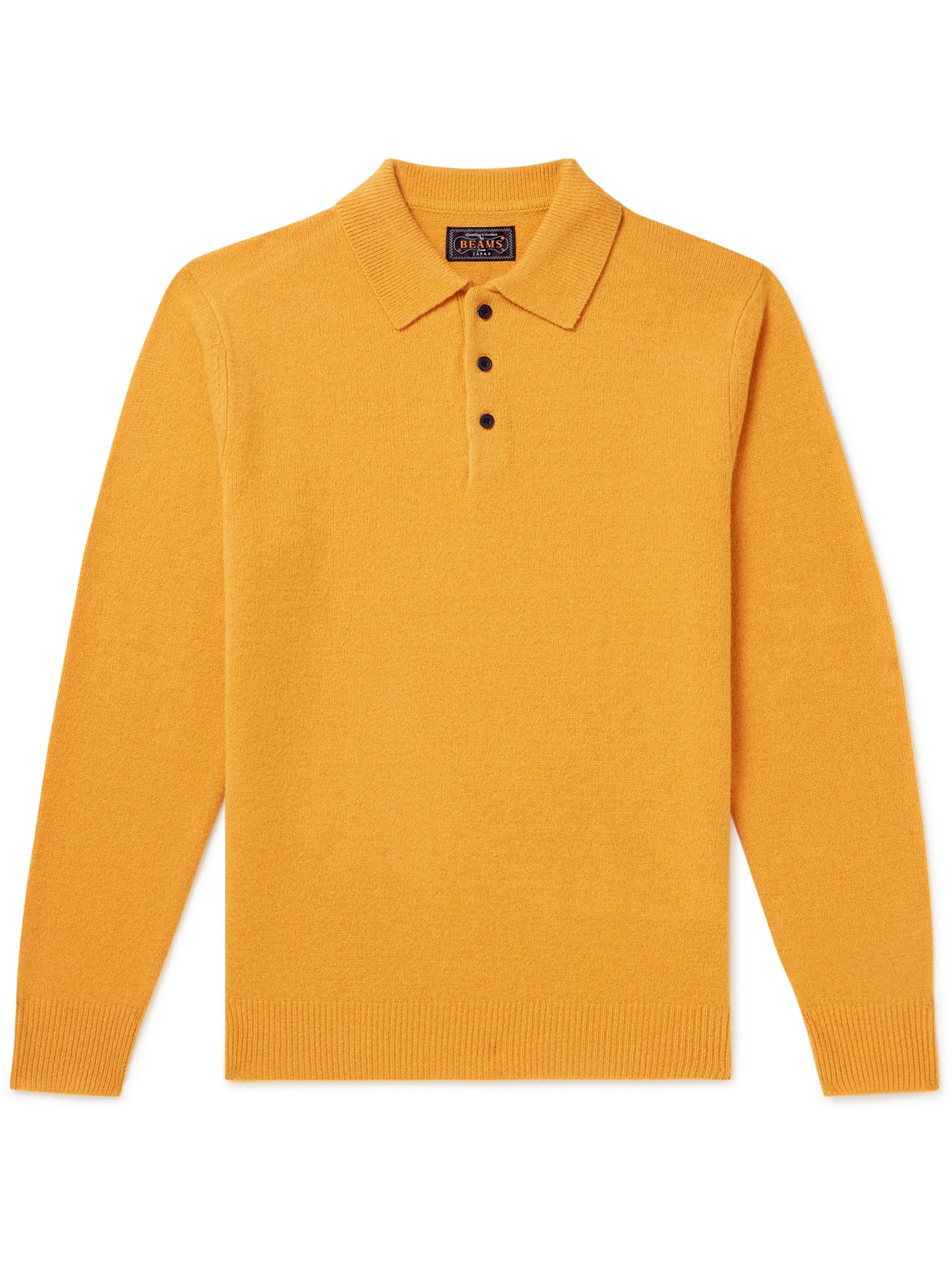Beams Wool Polo Shirt In Yellow