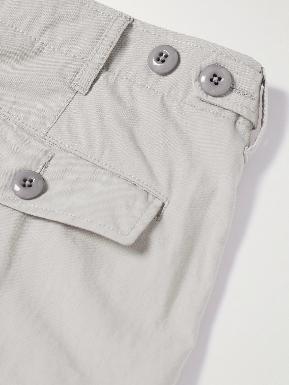 Shop Beams Wide-leg Shell Cargo Trousers In Gray