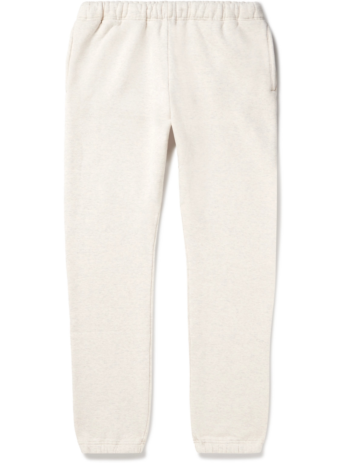 Beams Tapered Cotton-jersey Sweatpants In Neutrals