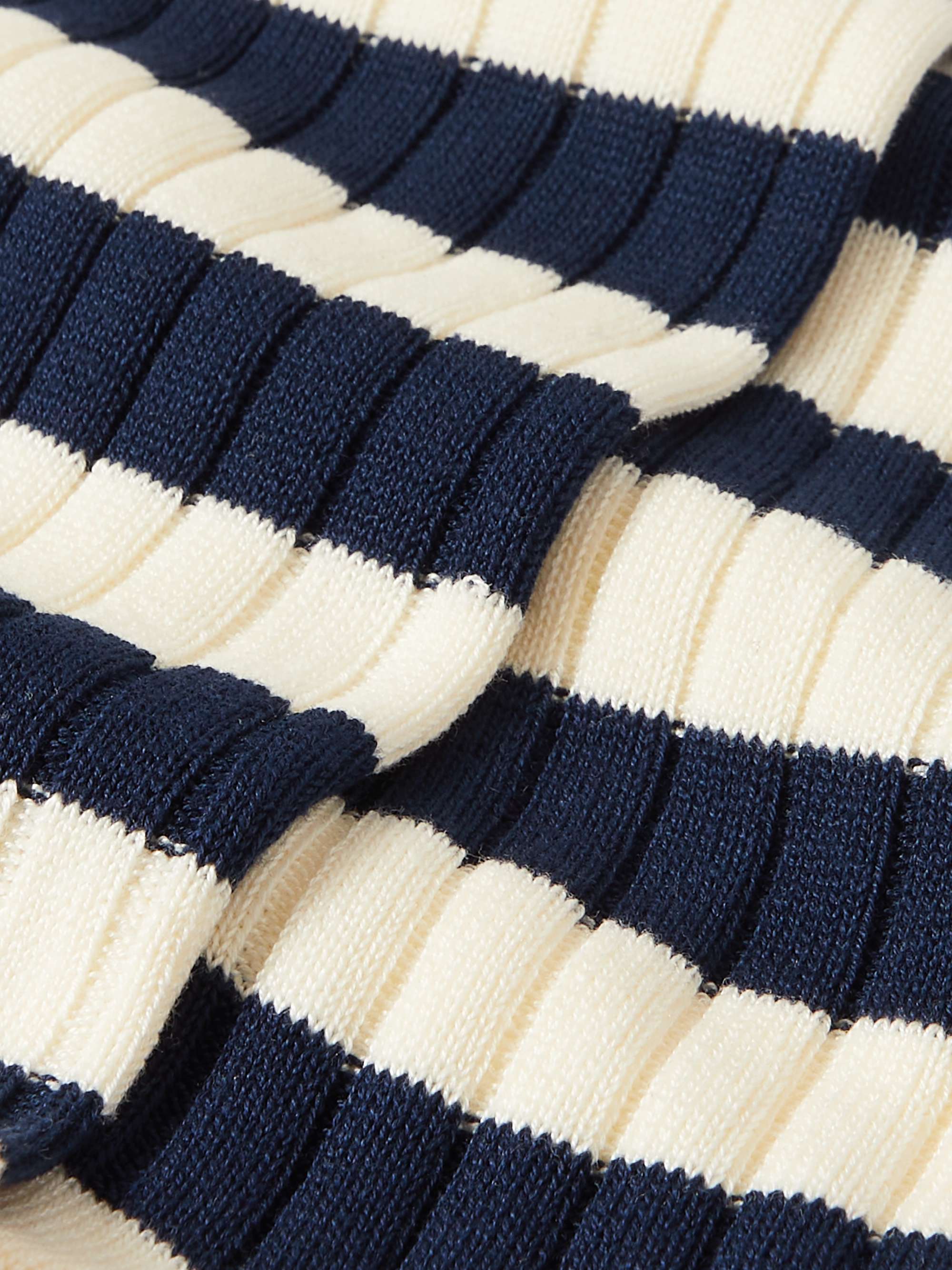 BEAMS PLUS Striped Ribbed Cotton-Blend Socks for Men | MR PORTER