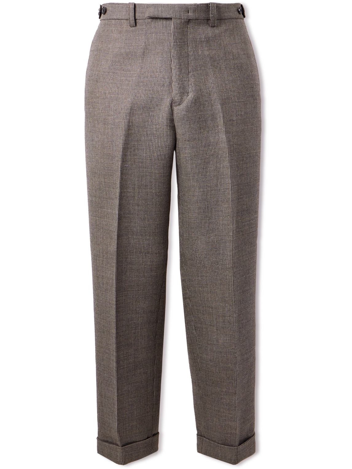Beams Straight-leg Checked Wool Suit Trousers In Grey