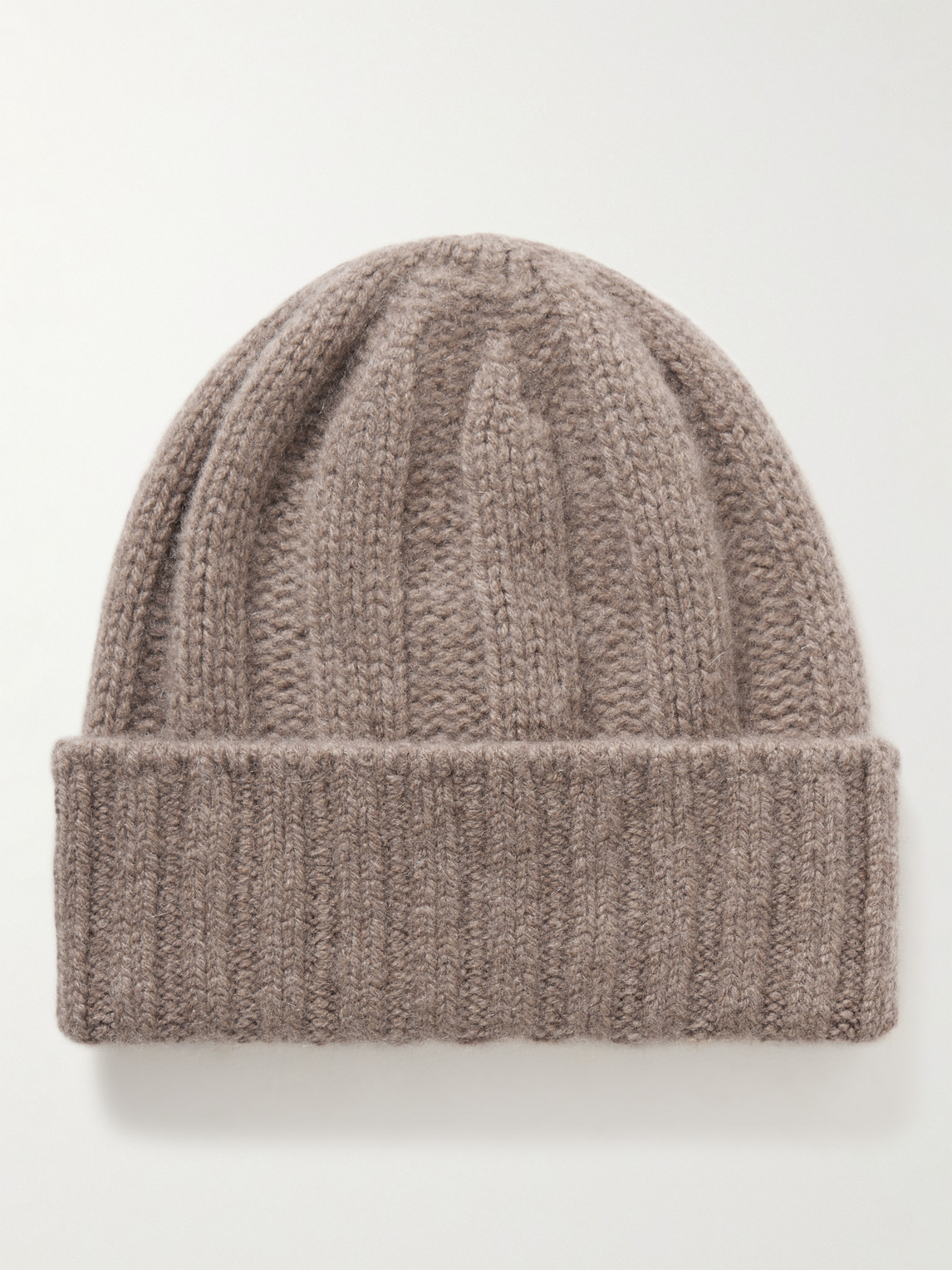 Beams Ribbed Cashmere Beanie In Neutrals