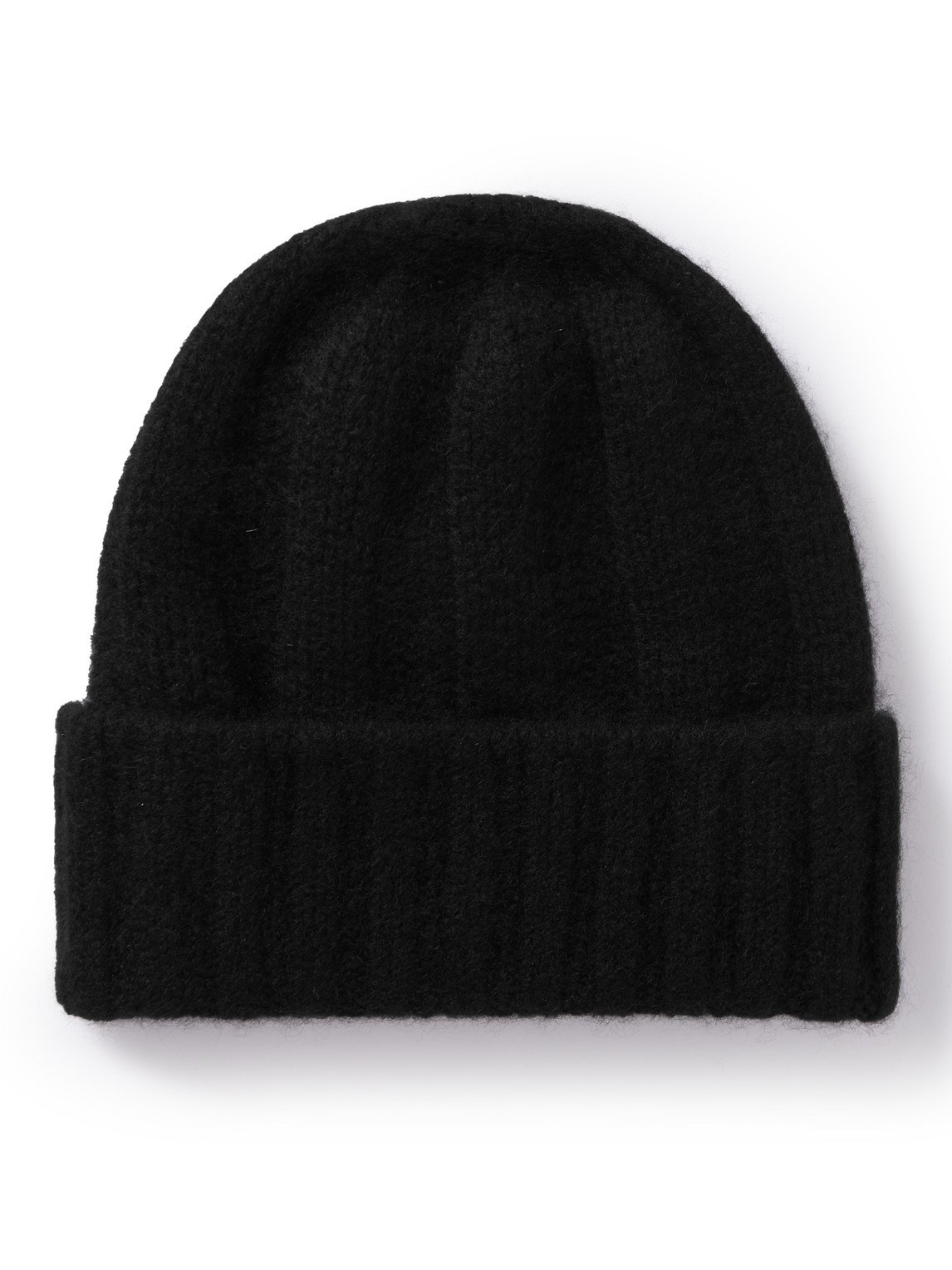Beams Ribbed Cashmere Beanie In Black