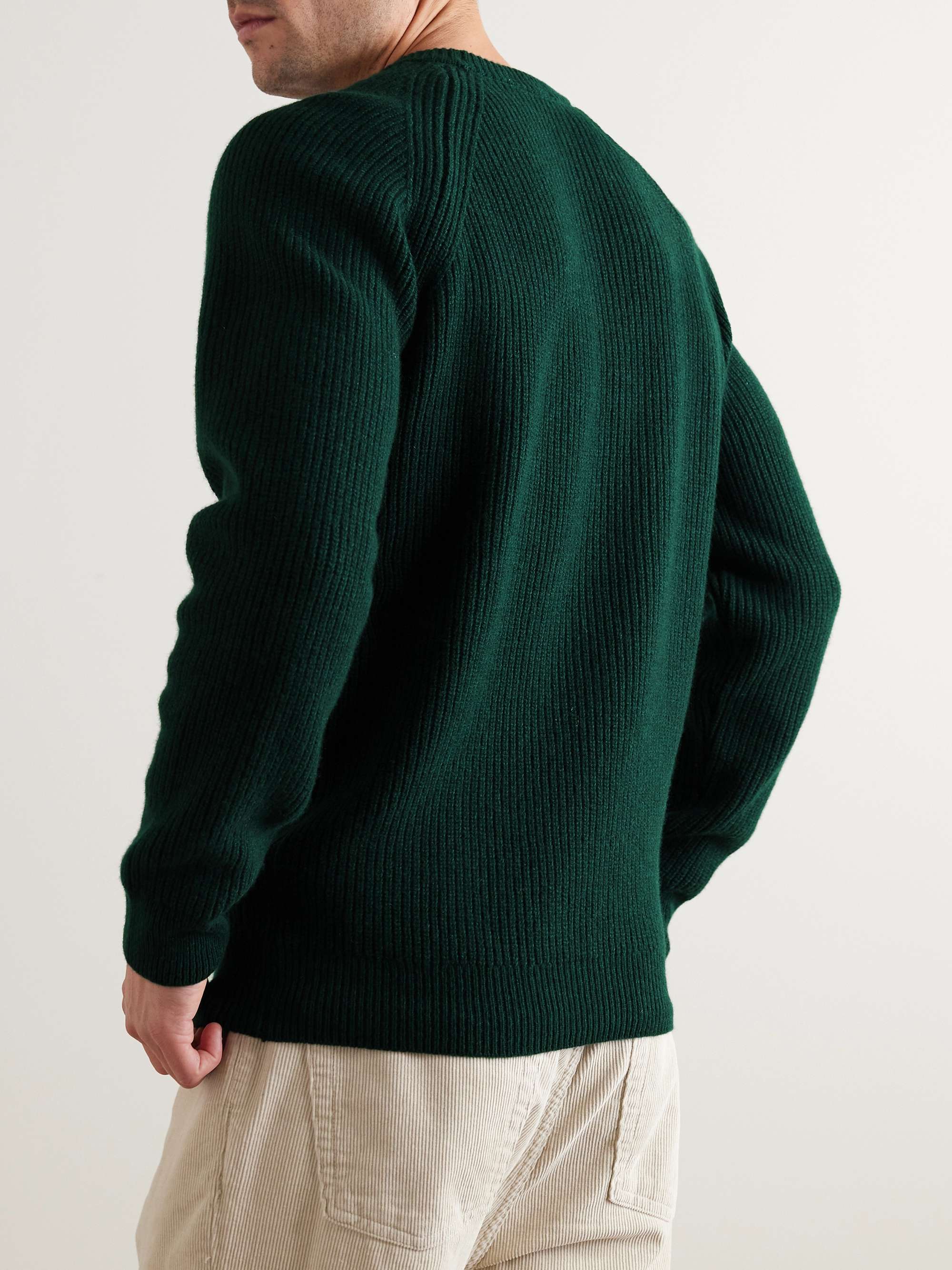 JOHN SMEDLEY Upson Ribbed Recycled Cashmere and Merino Wool-Blend Sweater