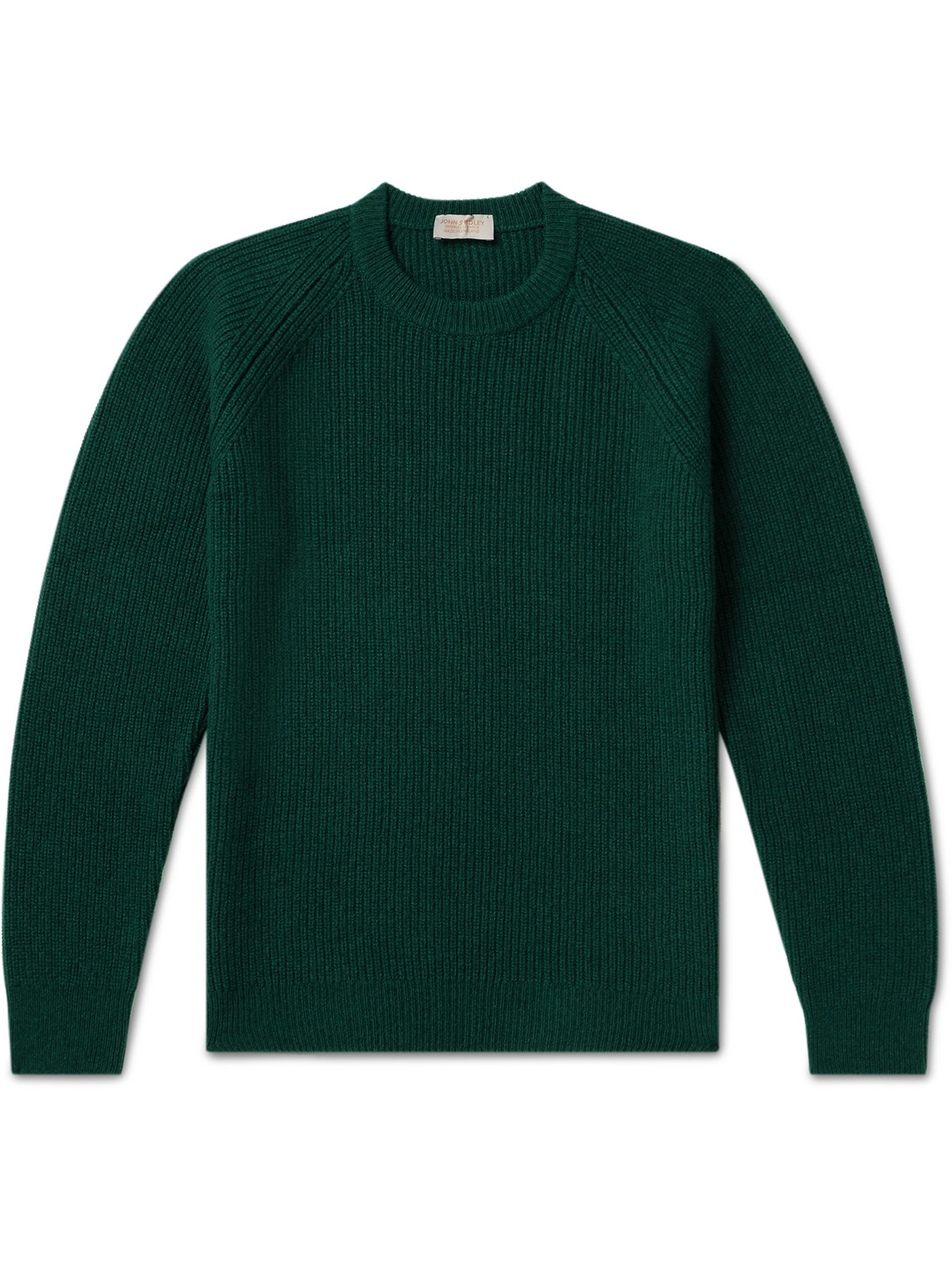 John Smedley Upson Ribbed Merino Wool And Recycled Cashmere-blend Jumper In Green