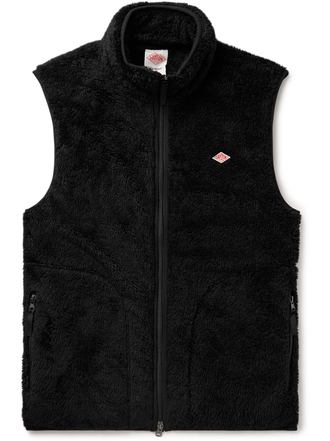 Danton Slim-fit Logo-appliquéd Fleece Gilet In Black