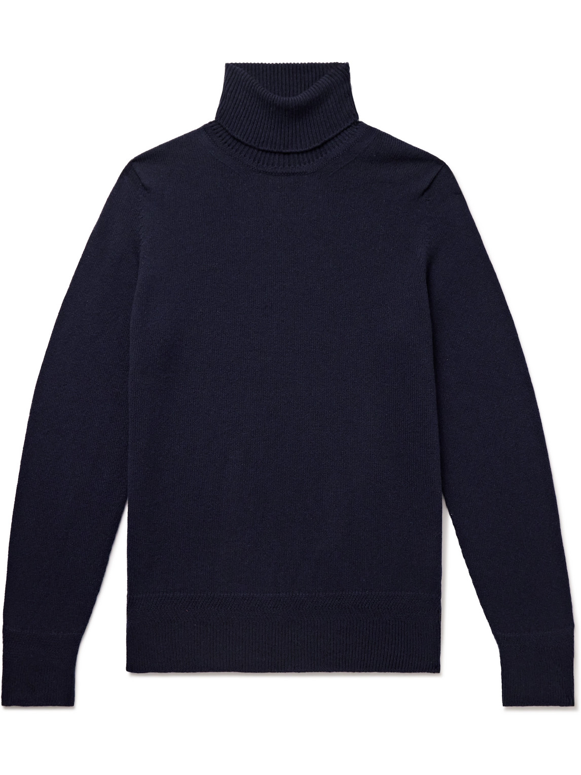 John Smedley Kolton Slim-fit Recycled-cashmere And Merino Wool-blend Rollneck Sweater In Blue