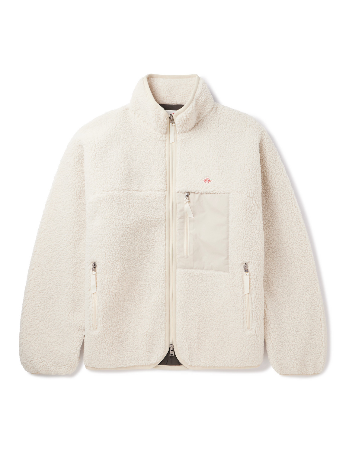 Danton Logo-appliquéd Shell-trimmed Fleece Jacket In Neutrals