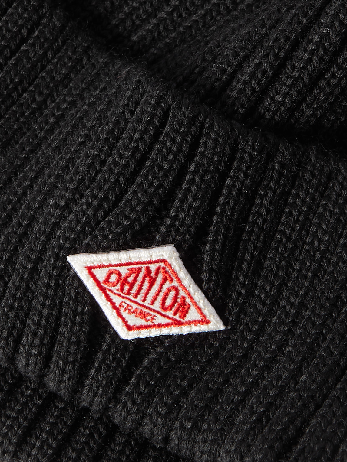 Shop Danton Logo-appliquéd Ribbed Wool Beanie In Black
