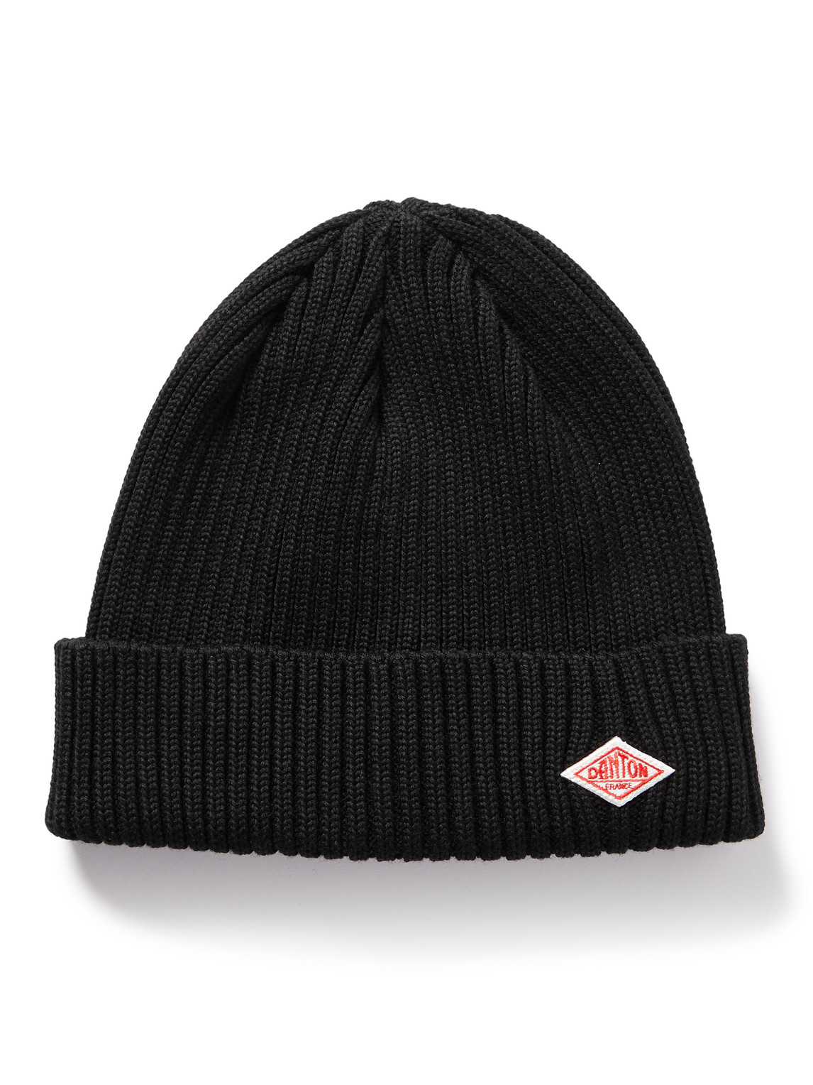 Danton Logo-appliquéd Ribbed Wool Beanie In Black