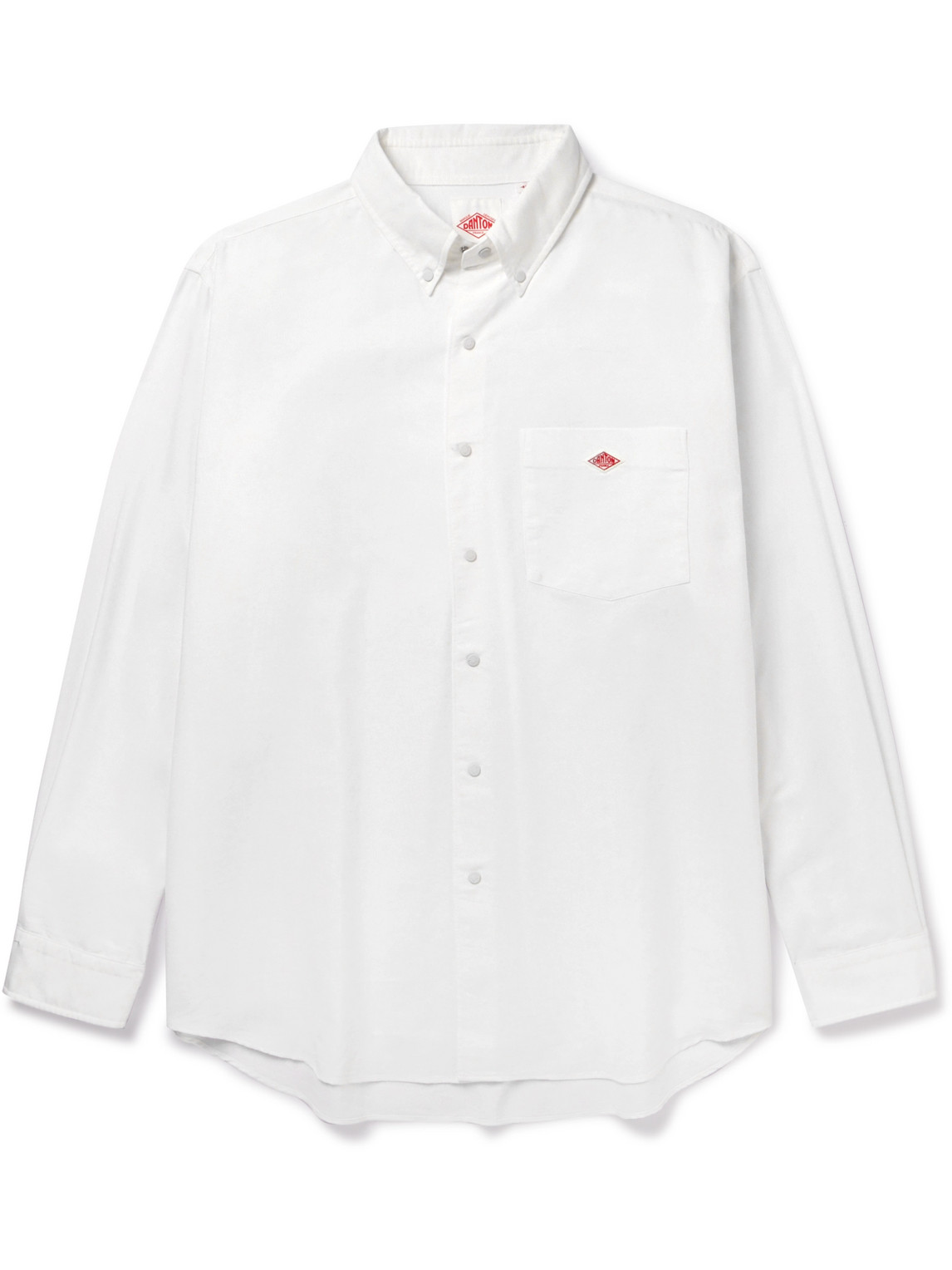 Danton Button-down Collar Logo-appliquéd Coolmax® Oxford Shirt In White
