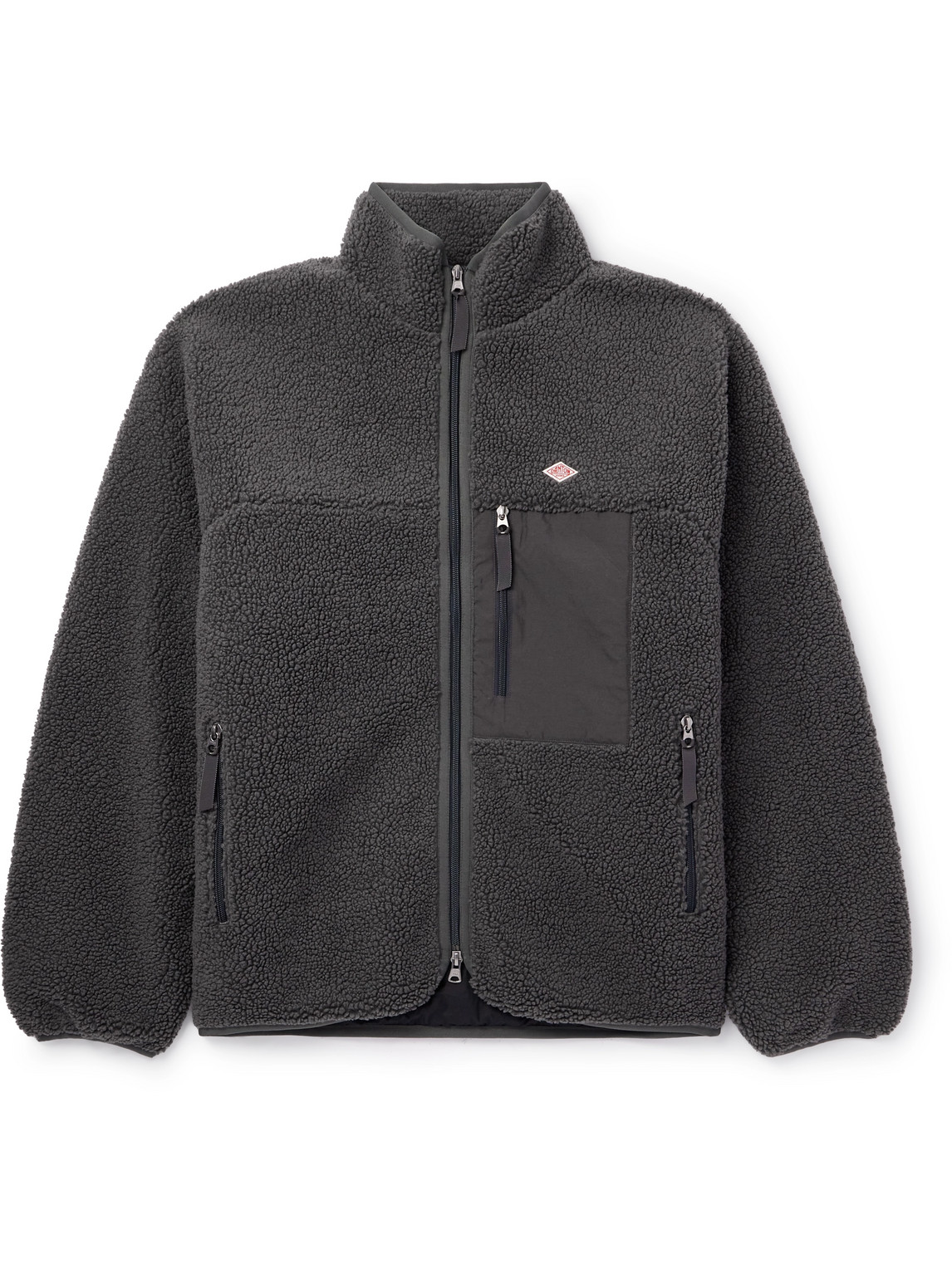 Danton Logo-appliquéd Shell-trimmed Fleece Jacket In Grey