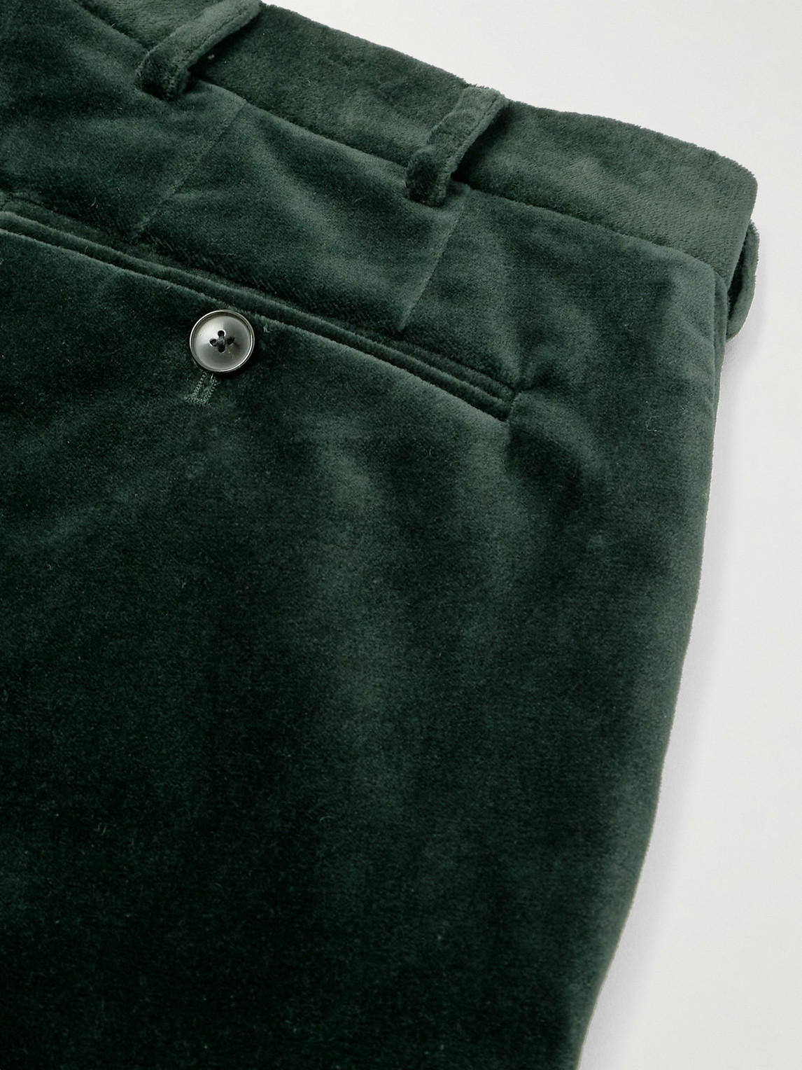 Shop A Kind Of Guise Straight-leg Cotton-velvet Trousers In Green
