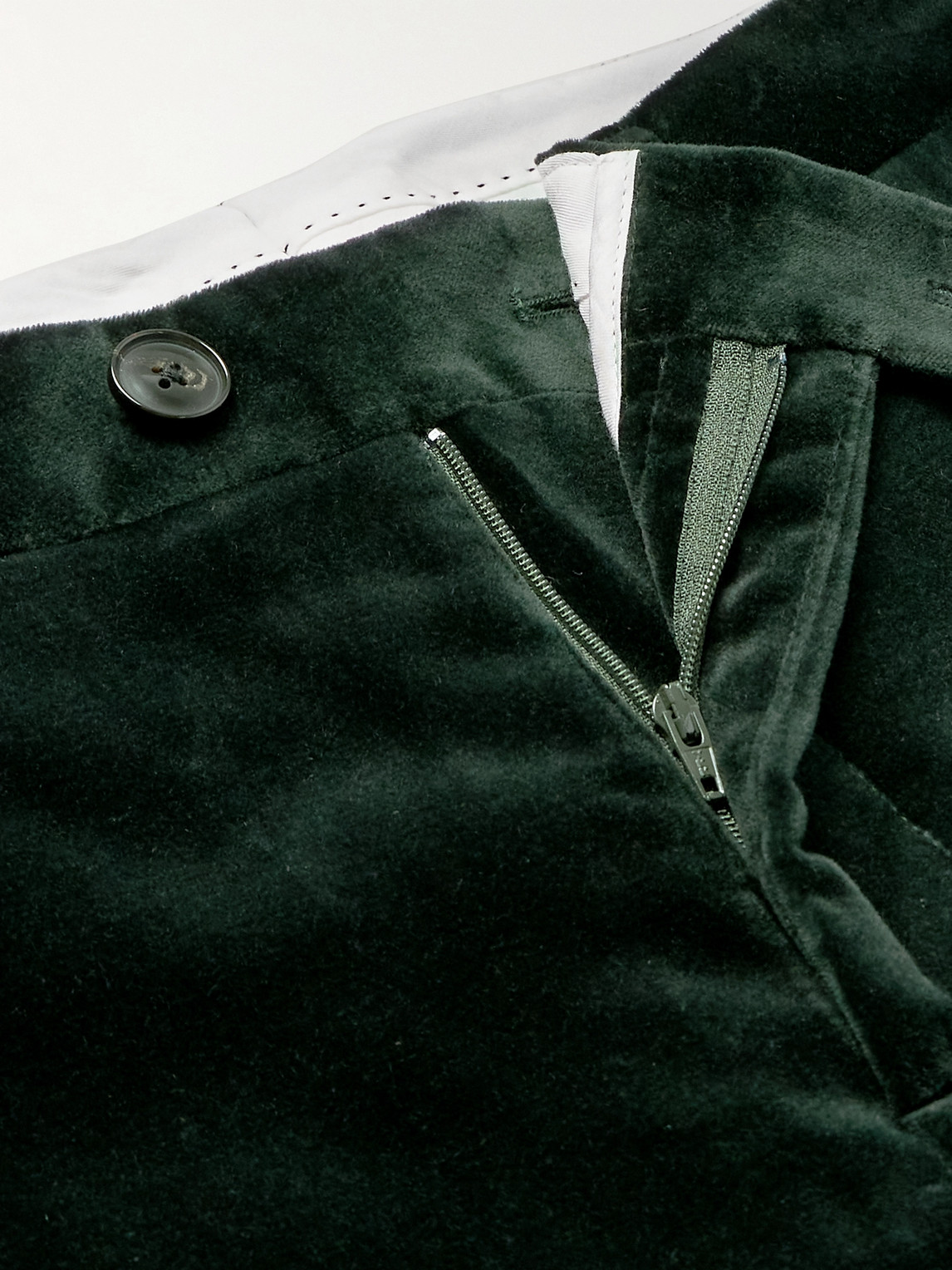 Shop A Kind Of Guise Straight-leg Cotton-velvet Trousers In Green