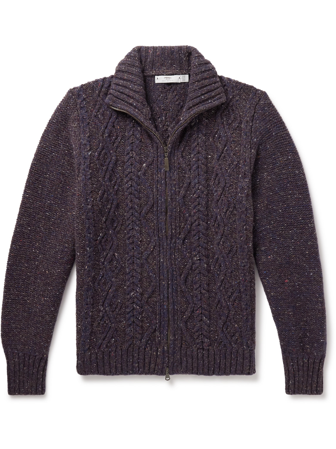Inis Meain Cable-knit Donegal Merino Wool And Cashmere-blend Zip-up ...