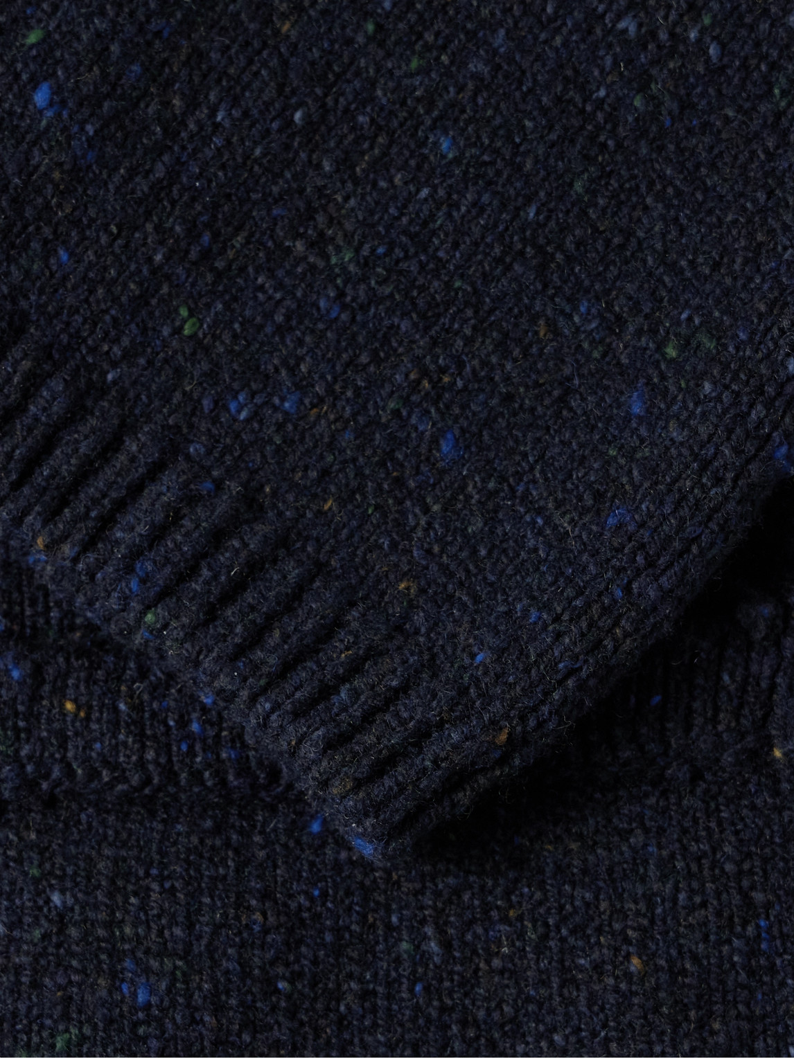 Shop Inis Meain Unstructured Donegal Merino Wool And Cashmere-blend Cardigan In Blue
