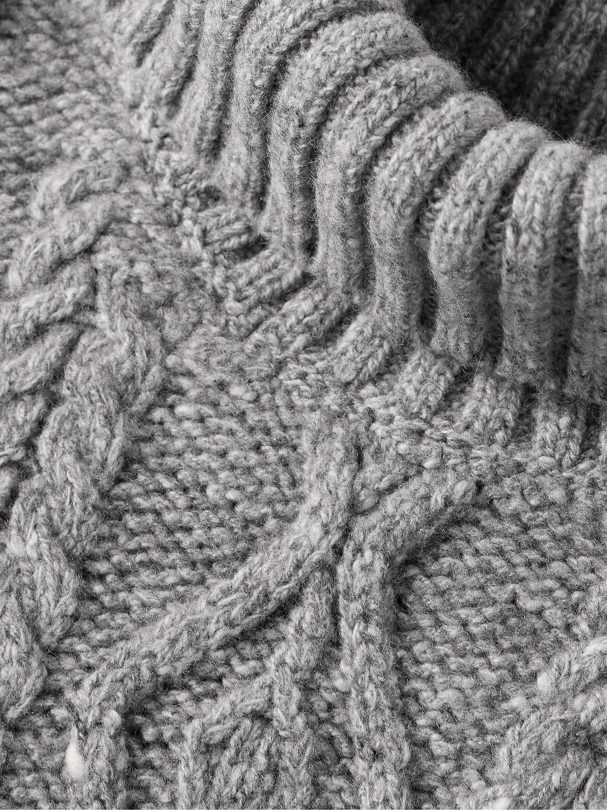 INIS MEÁIN Cable-Knit Donegal Merino Wool and Cashmere-Blend Rollneck Sweater