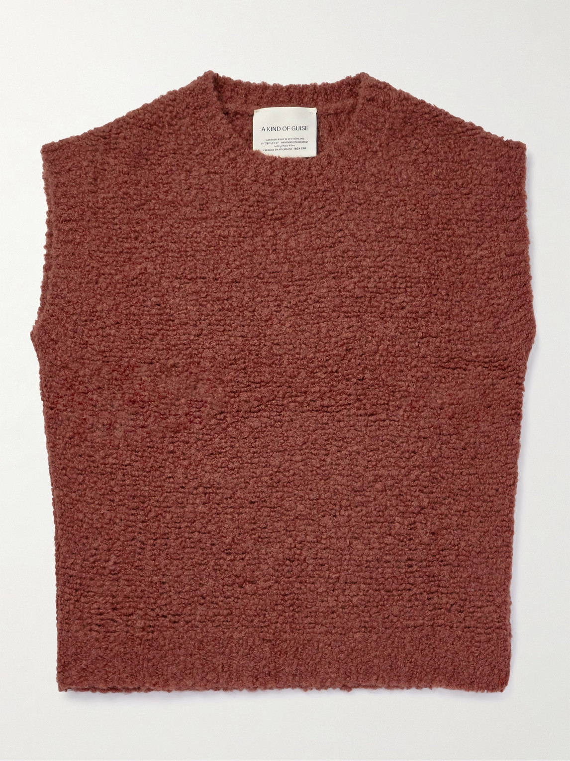 A Kind Of Guise Lundur Knit Vest Brick Boucle In Red