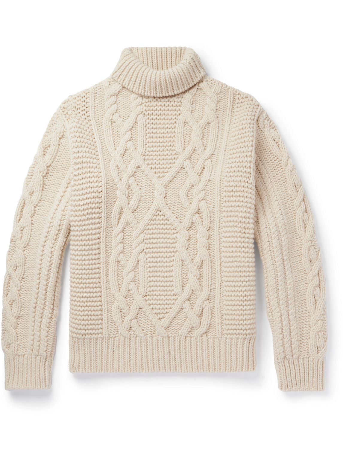 A Kind Of Guise Theo Cable-knit Merino Wool Rollneck Sweater In White