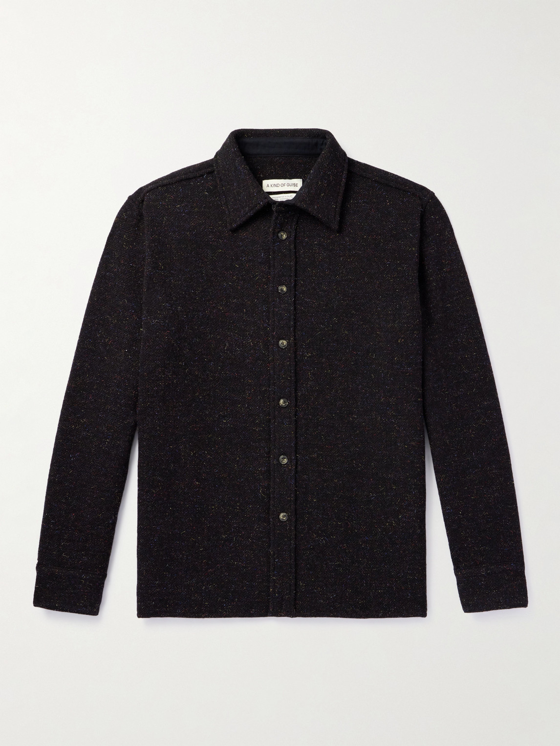 A Kind Of Guise Dullu Brushed Mélange Wool Shirt In Blue