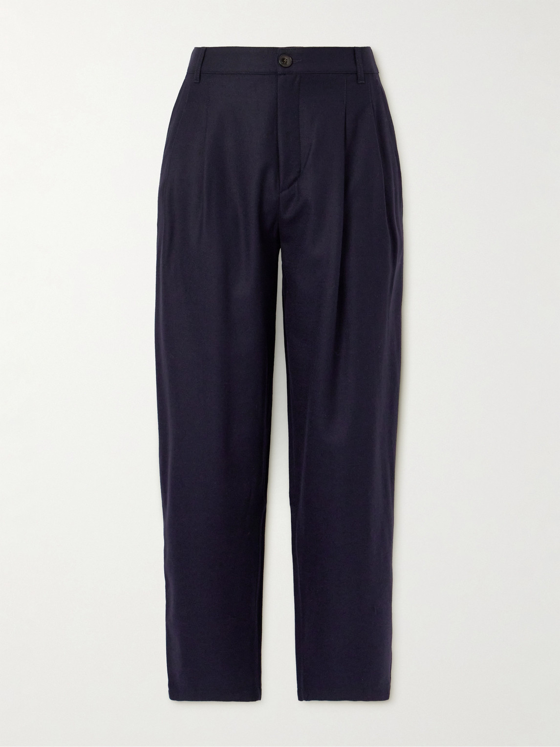 A Kind Of Guise Straight-leg Pleated Stretch-wool Flannel Trousers In Blue