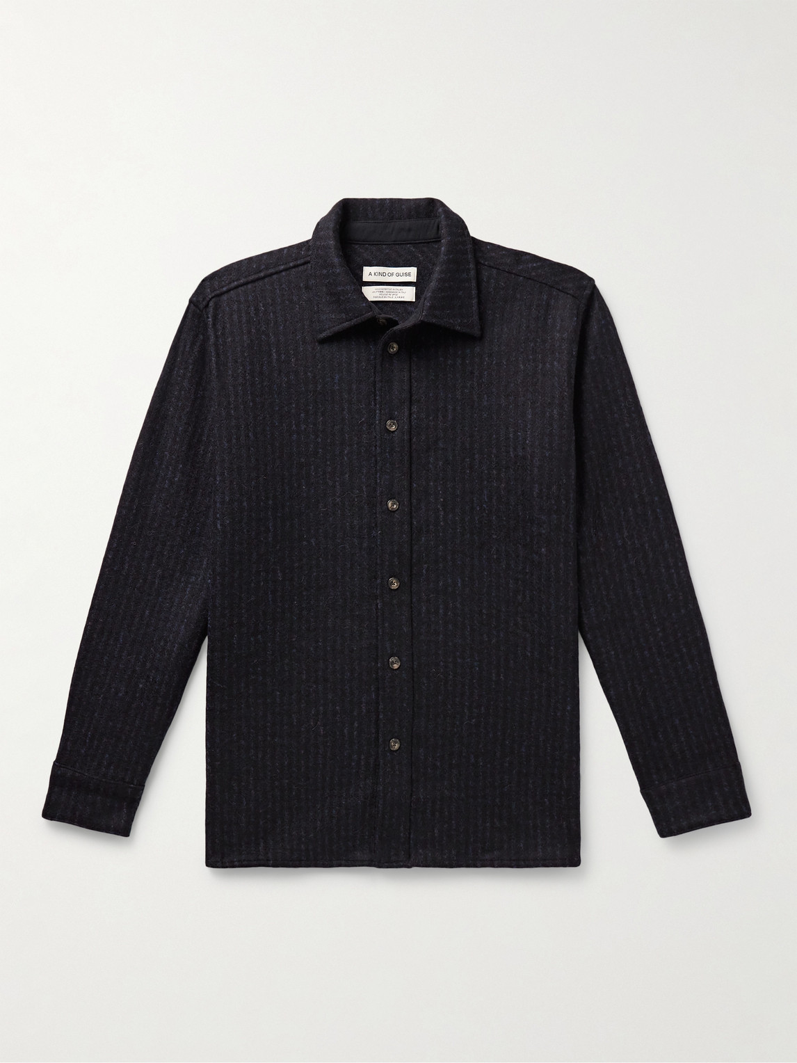 A Kind Of Guise Dullu Striped Wool-blend Overshirt In Blue
