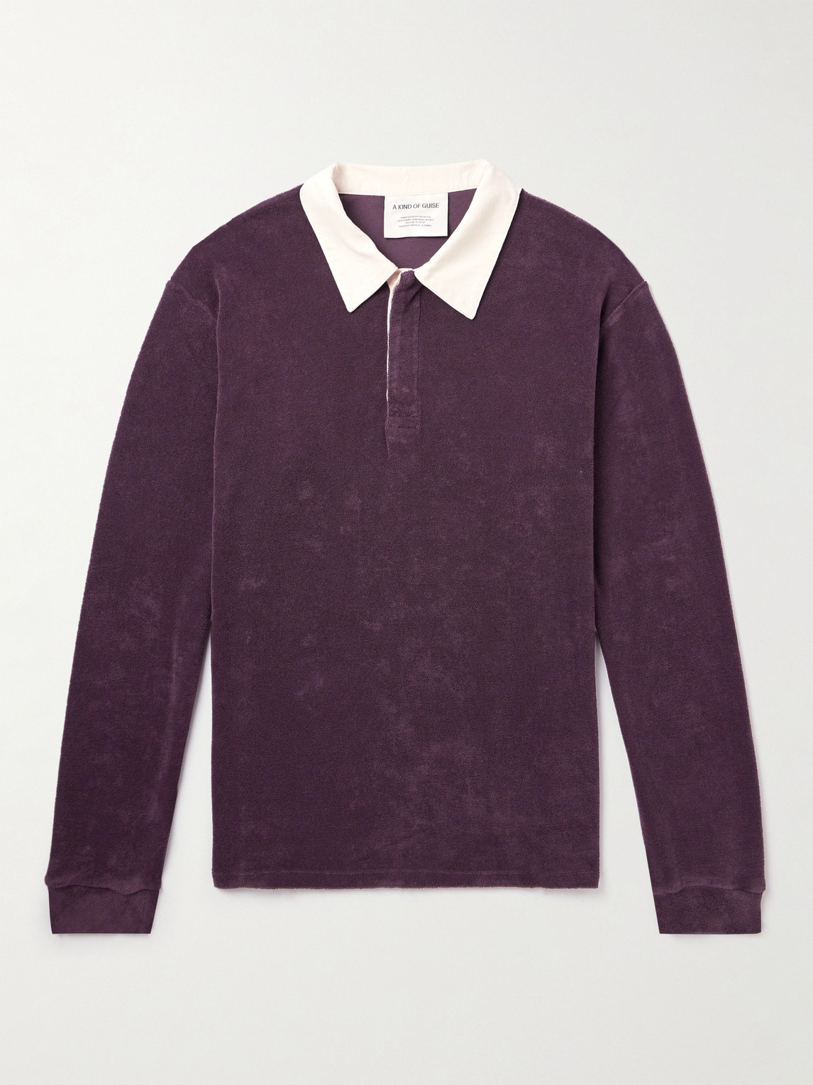 A Kind Of Guise Rayk Organic Cotton-velvet Polo Shirt In Purple
